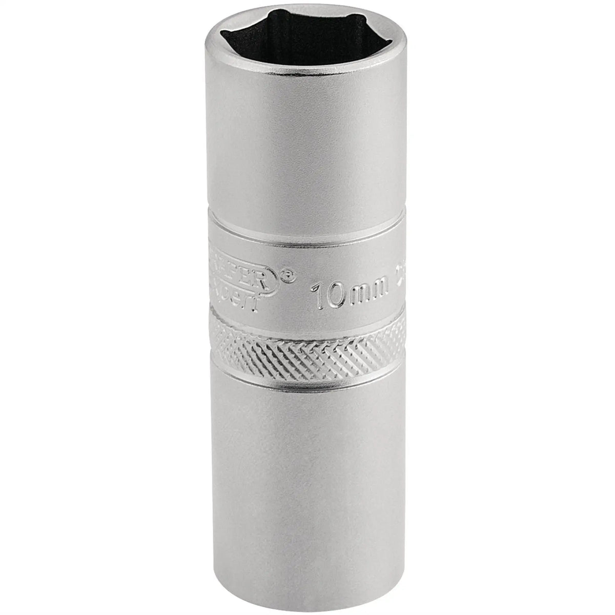 Draper Expert 10mm Thread 6 Point Satin Chrome Spark Plug Socket 1/2" Sq. Dr. 16mm 16781 White Rose Tools