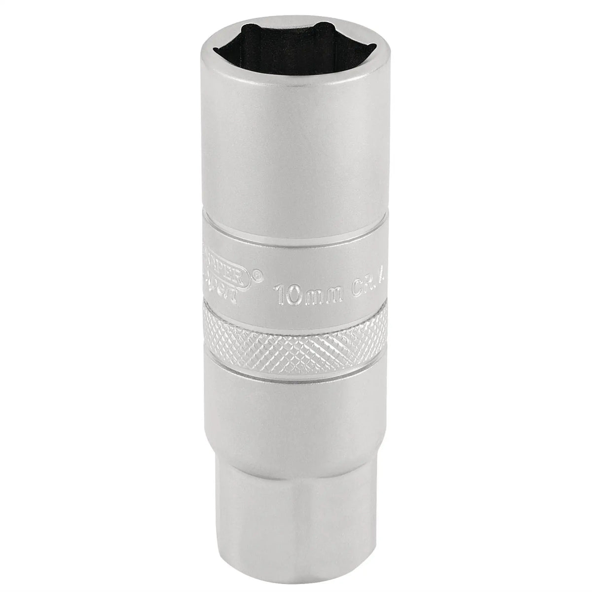 Draper Expert 10mm Thread 6 Point Satin Chrome Spark Plug Socket 3/8" Sq. Dr. 16mm 16775 White Rose Tools