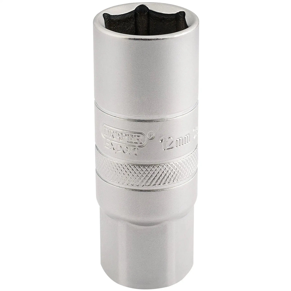 Draper Expert 12mm Thread 6 Point Satin Chrome Spark Plug Socket 1/2" Sq. Dr. 18mm 16782 White Rose Tools