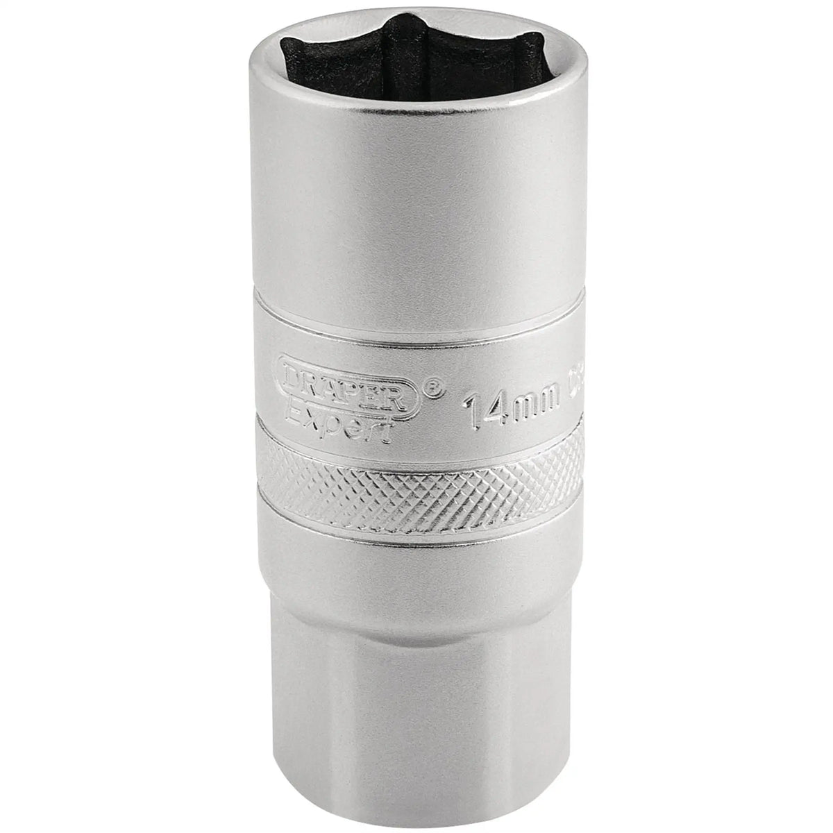 Draper Expert 14mm Thread 6 Point Satin Chrome Spark Plug Socket 1/2" Sq. Dr. 21mm 16783 White Rose Tools