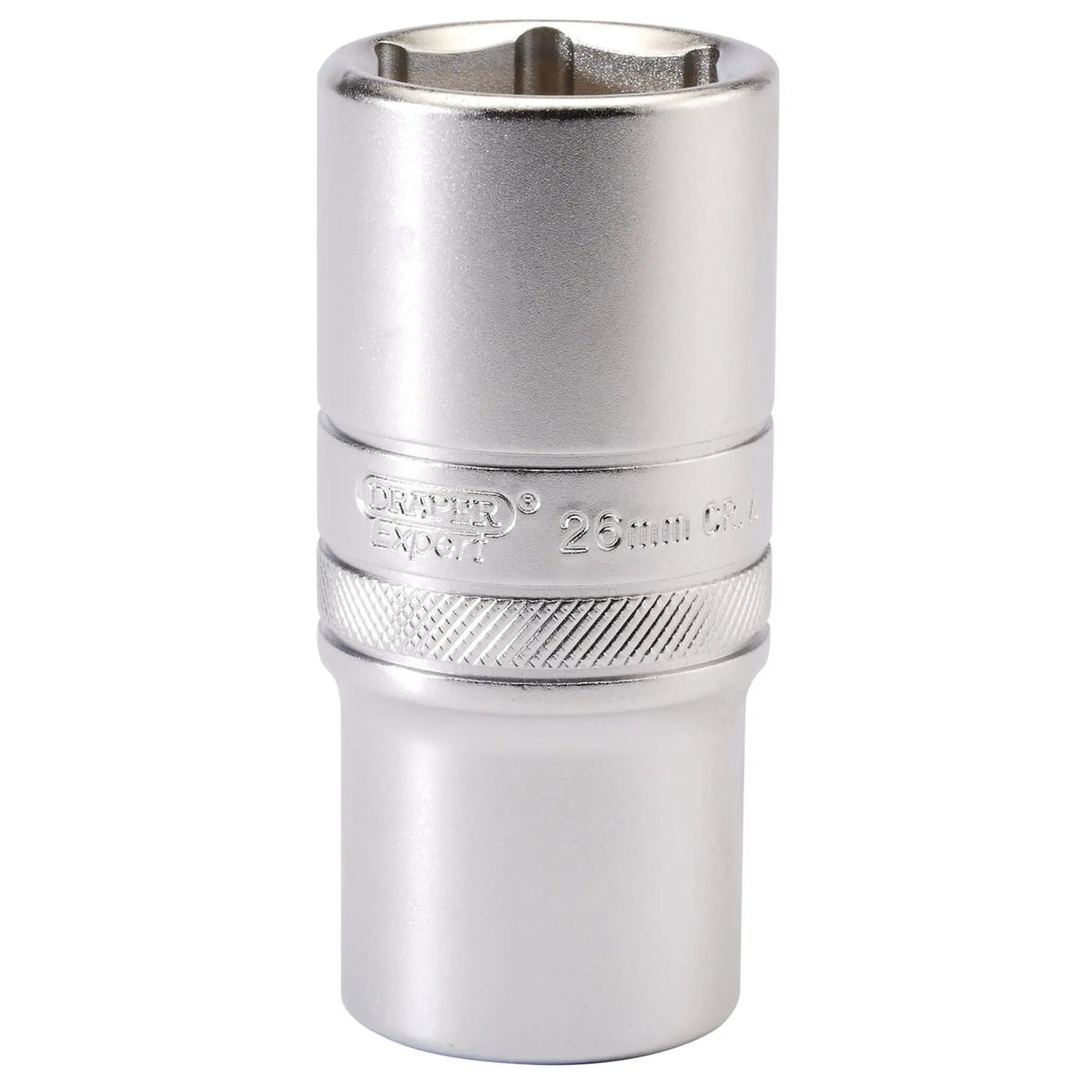 Draper Expert 6 Point Metric Deep Socket 1/2" Sq. Dr. 26mm 16656 White Rose Tools