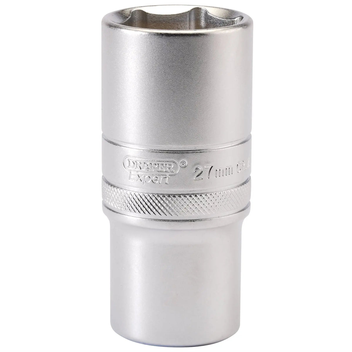 Draper Expert 6 Point Metric Deep Socket 1/2" Sq. Dr. 27mm 16657 White Rose Tools