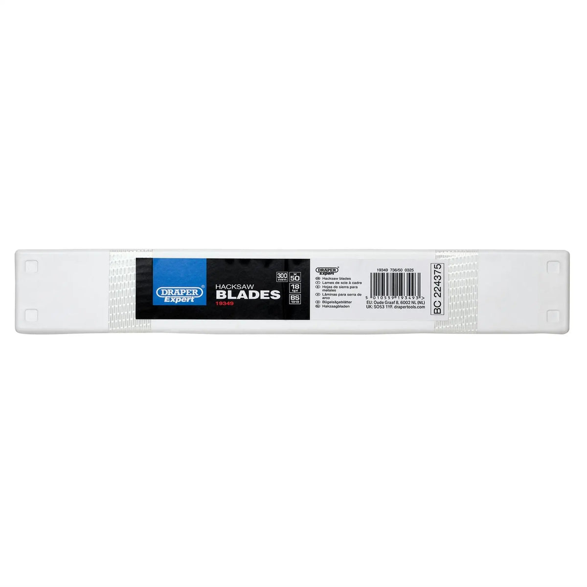 Draper Expert Bi-Metal Hacksaw Blades 300mm 18tpi (Box of 50) 19349 White Rose Tools