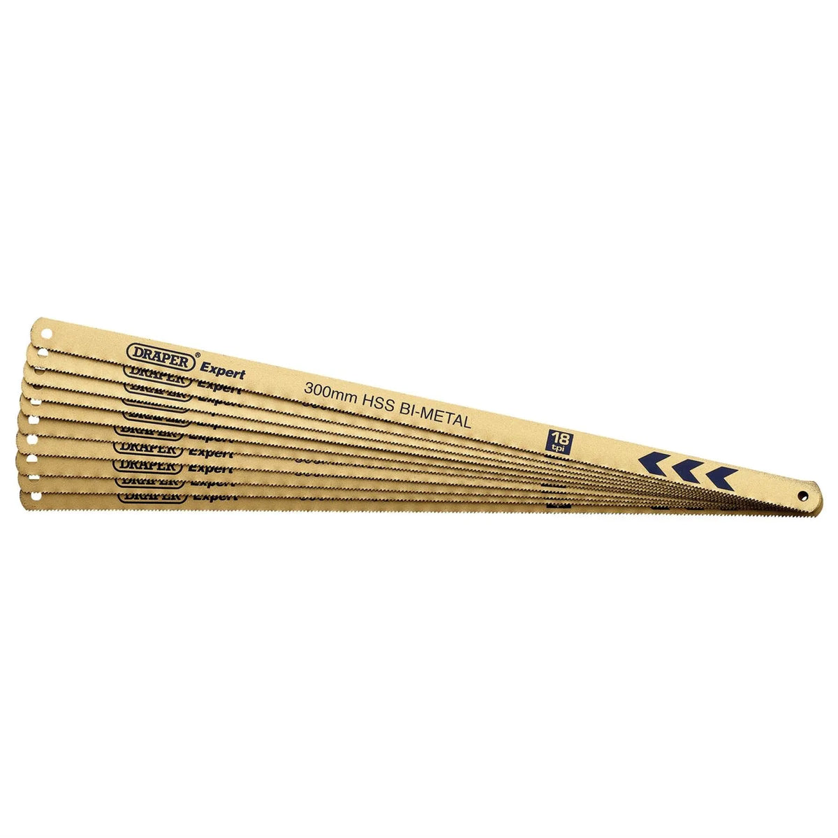 Draper Expert Bi-metal Hacksaw Blades 300mm 18tpi (Pack of 10) 19347 White Rose Tools
