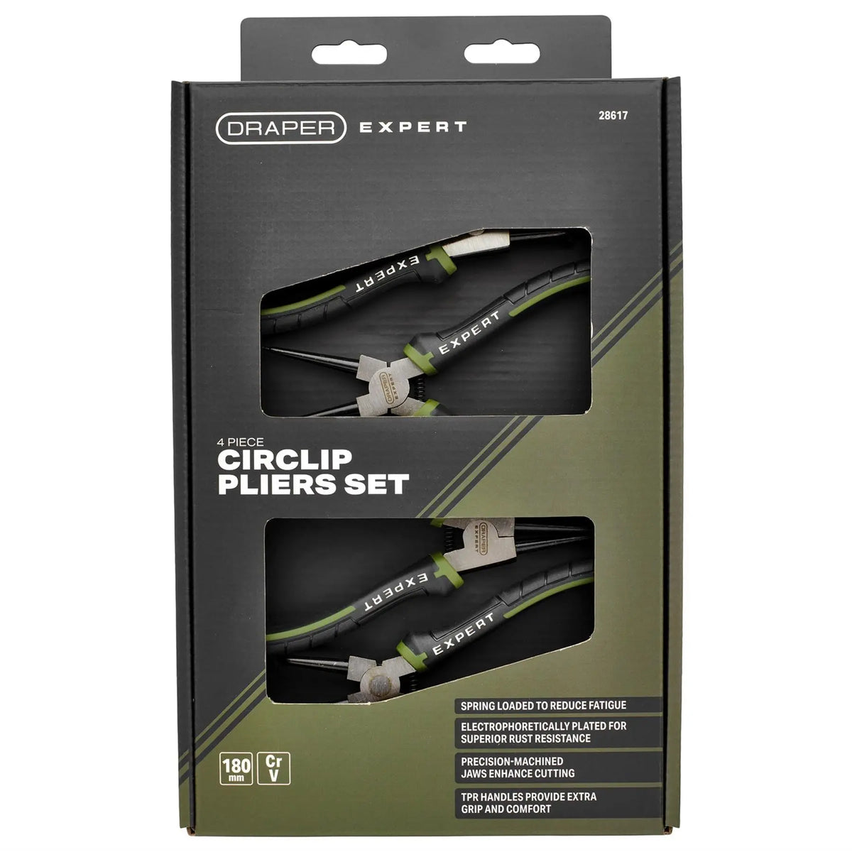 Draper Expert Circlip Pliers Set 180mm (4 Piece) 28617 White Rose Tools