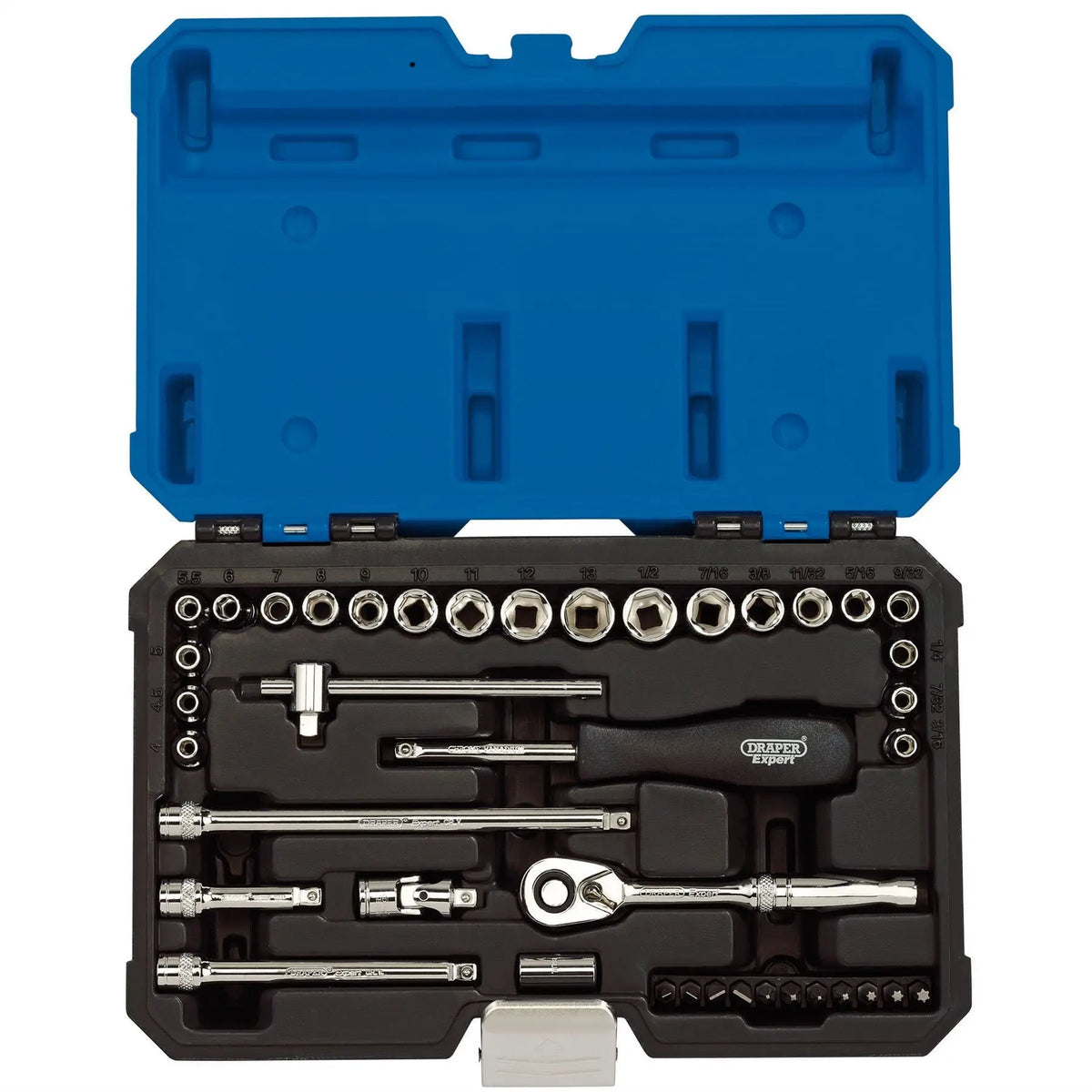 Draper Expert Combined MM/AF Socket Set 1/4" Sq. Dr. (40 Piece) 16464 White Rose Tools