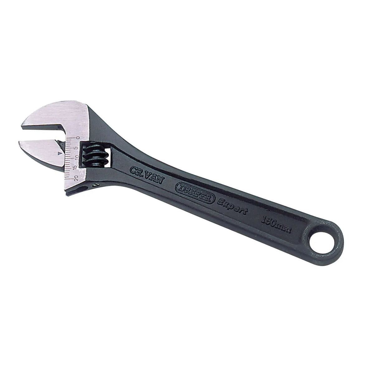 Draper Expert Crescent-Type Adjustable Wrench with Phosphate Finish 150mm 24mm 52679 White Rose Tools