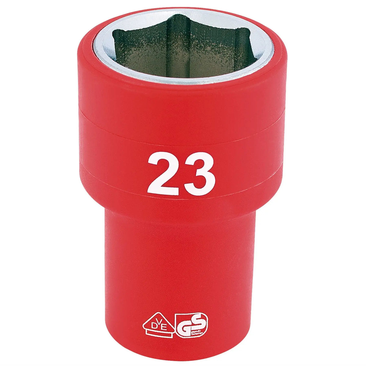 Draper Expert Fully Insulated VDE Socket 1/2" Sq. Dr. 23mm 31953 White Rose Tools