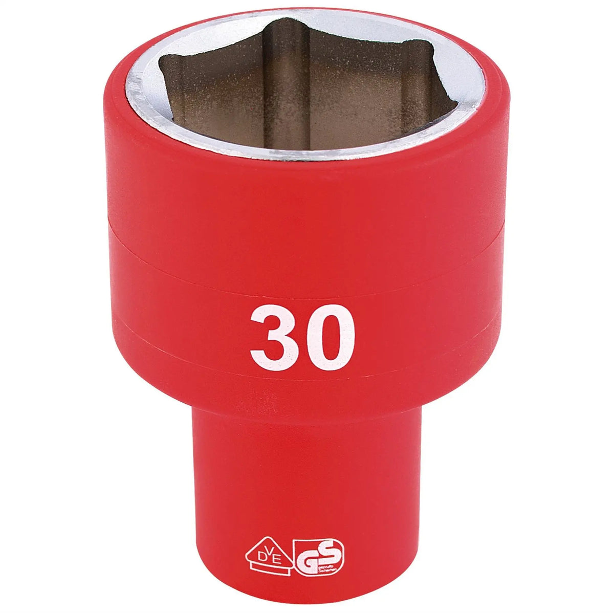 Draper Expert Fully Insulated VDE Socket 1/2" Sq. Dr. 30mm 32000 White Rose Tools