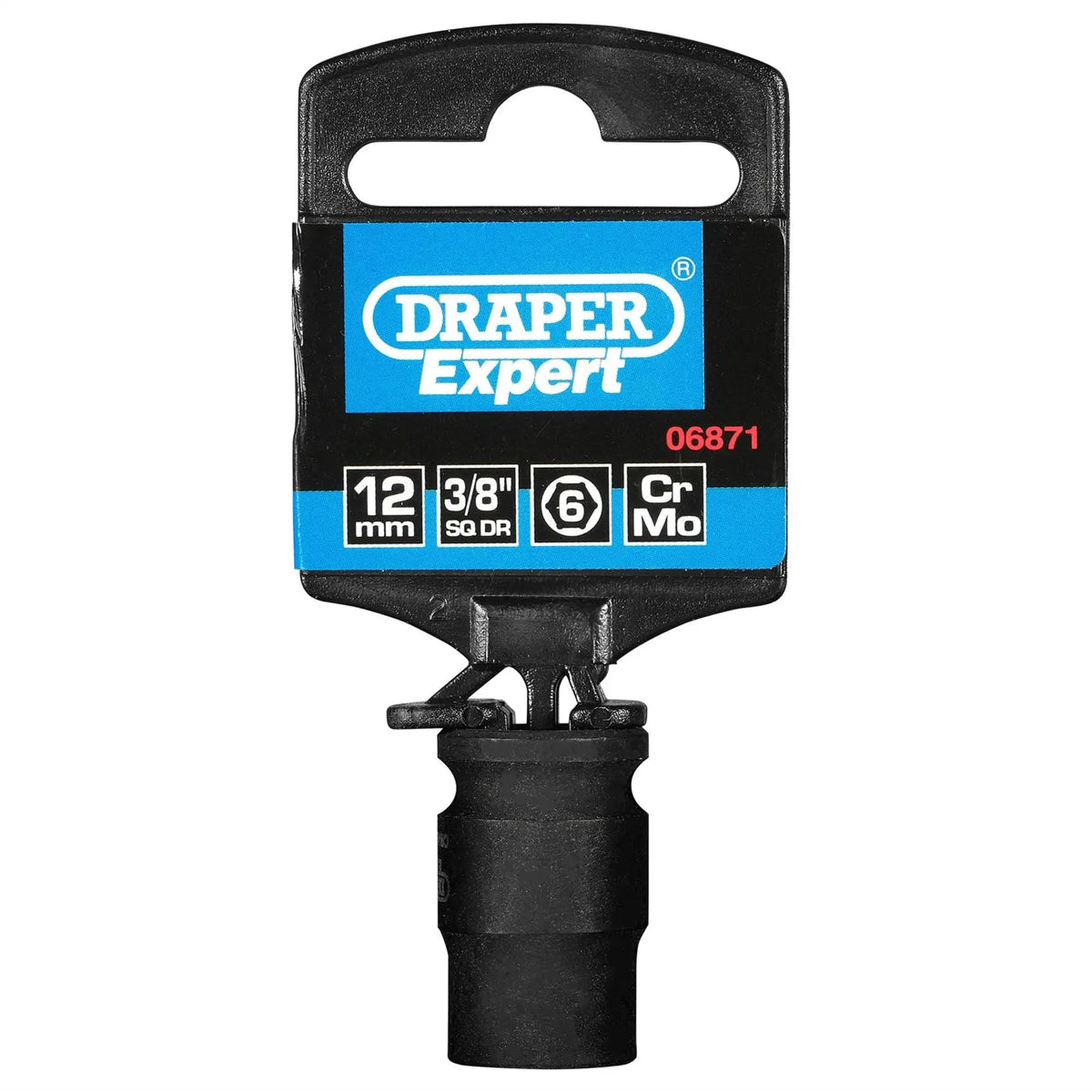 Draper Expert HI-TORQ® 6 Point Impact Socket 3/8" Sq. Dr. 12mm 06871 White Rose Tools