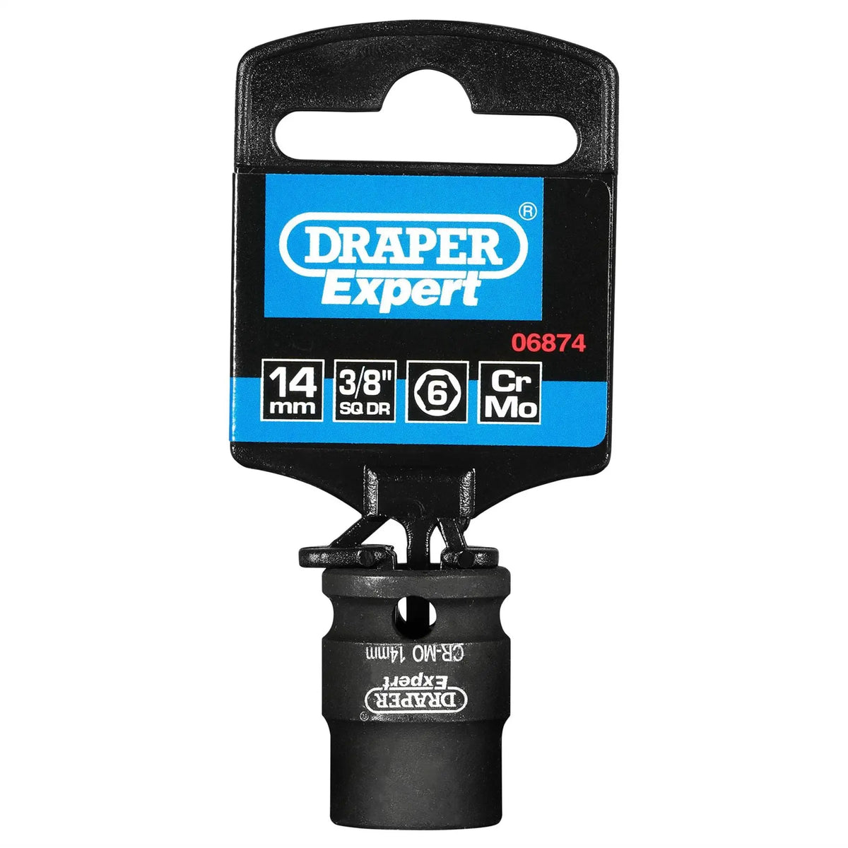 Draper Expert HI-TORQ® 6 Point Impact Socket 3/8" Sq. Dr. 14mm 06874 White Rose Tools
