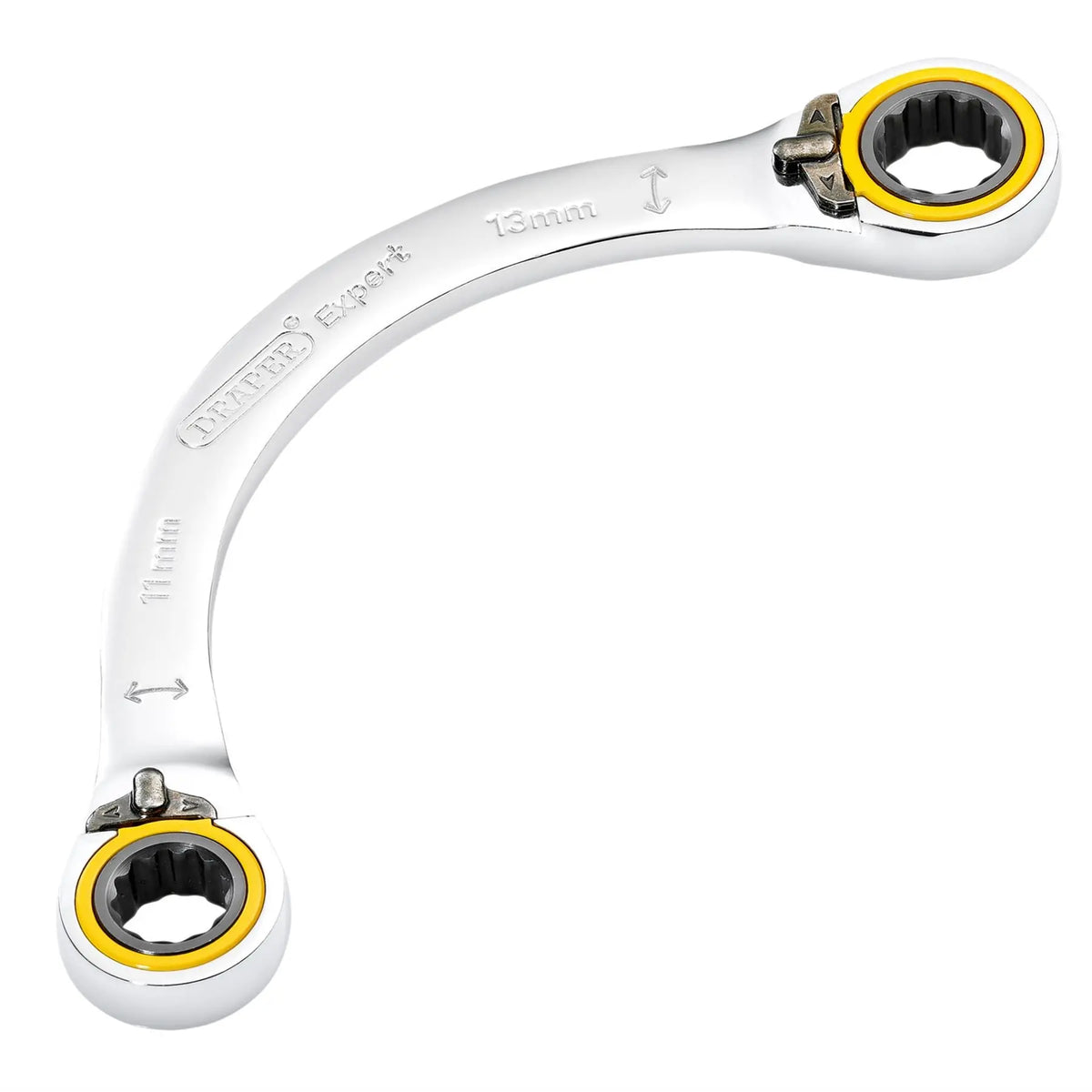 Draper Expert HI-TORQ® Double Ring Ratchet Half Moon Spanner 11 x 13mm 03934 White Rose Tools