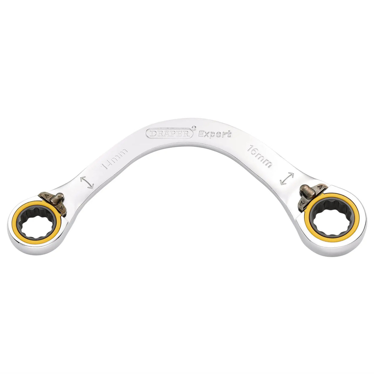 Draper Expert HI-TORQ® Double Ring Ratchet Half Moon Spanner 14 x 16mm 03935 White Rose Tools