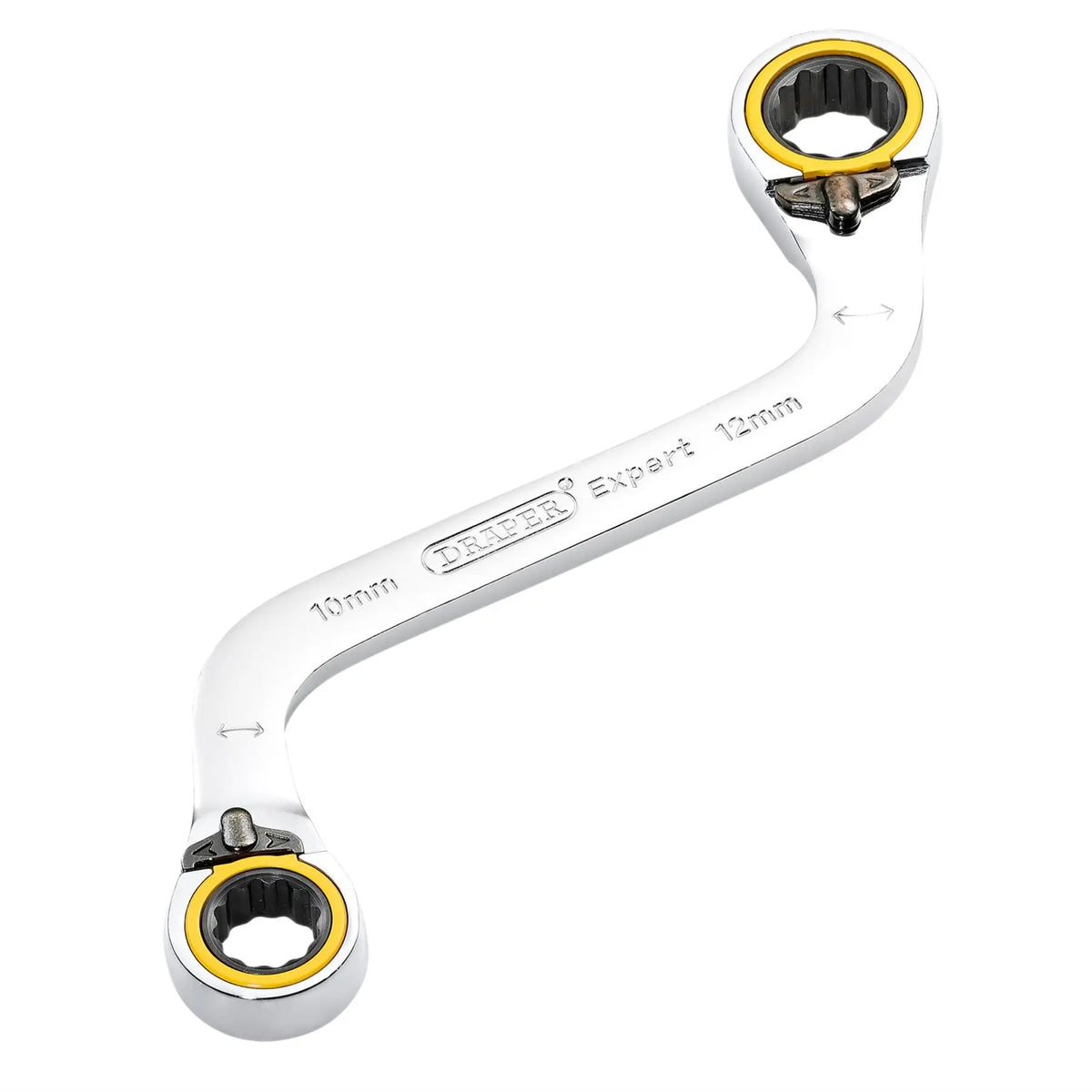 Draper Expert HI-TORQ® Double Ring Ratchet S-Shape Spanner 10 x 12mm 03942 White Rose Tools