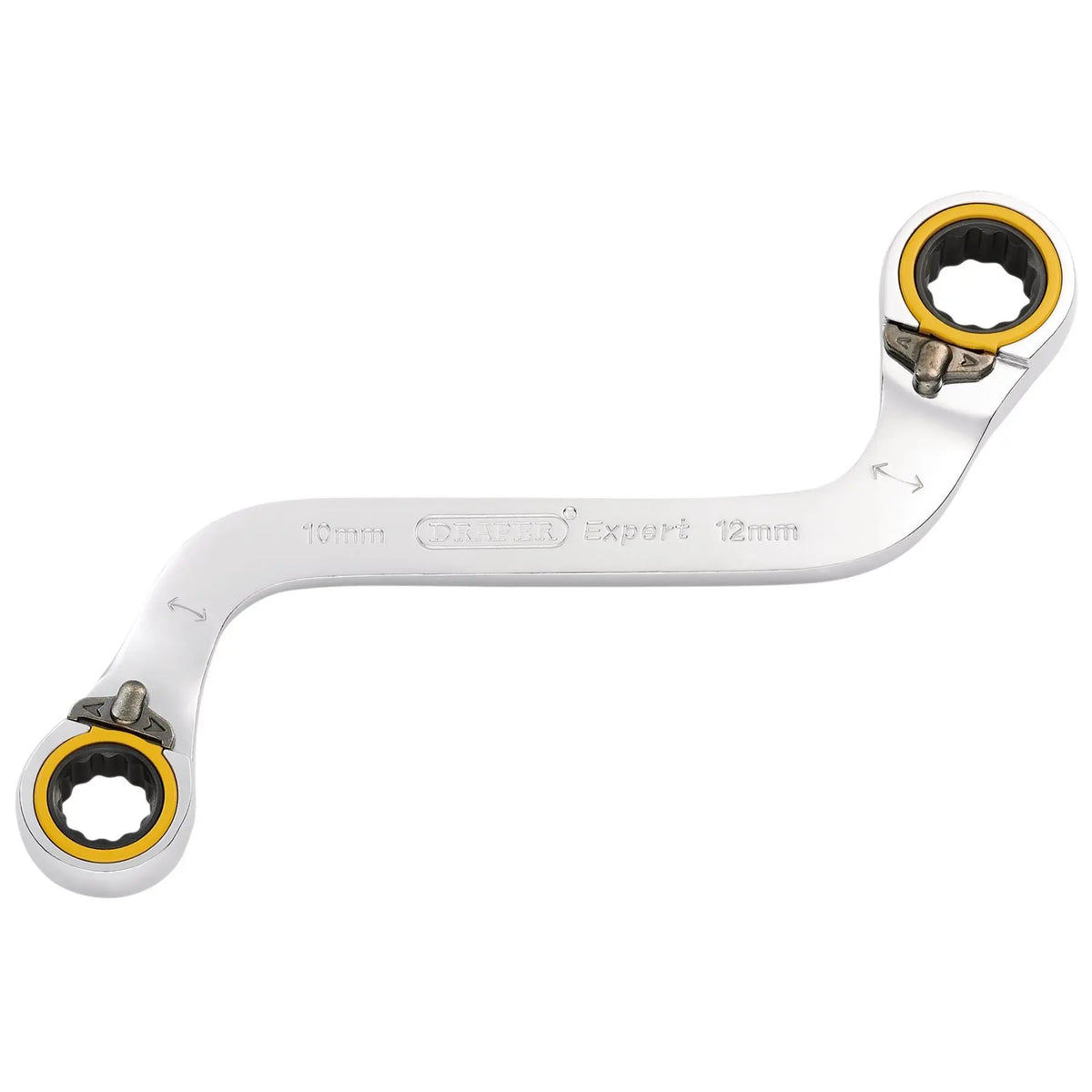 Draper Expert HI-TORQ® Double Ring Ratchet S-Shape Spanner 10 x 12mm 03942 White Rose Tools