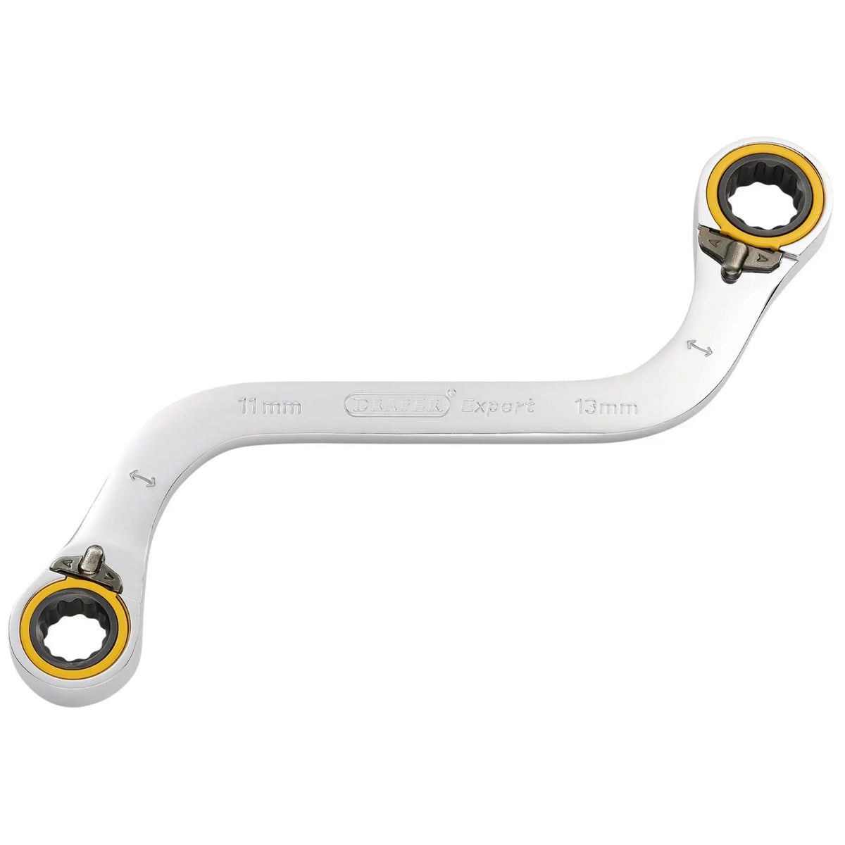 Draper Expert HI-TORQ® Double Ring Ratchet S-Shape Spanner 11 x 13mm 03943 White Rose Tools