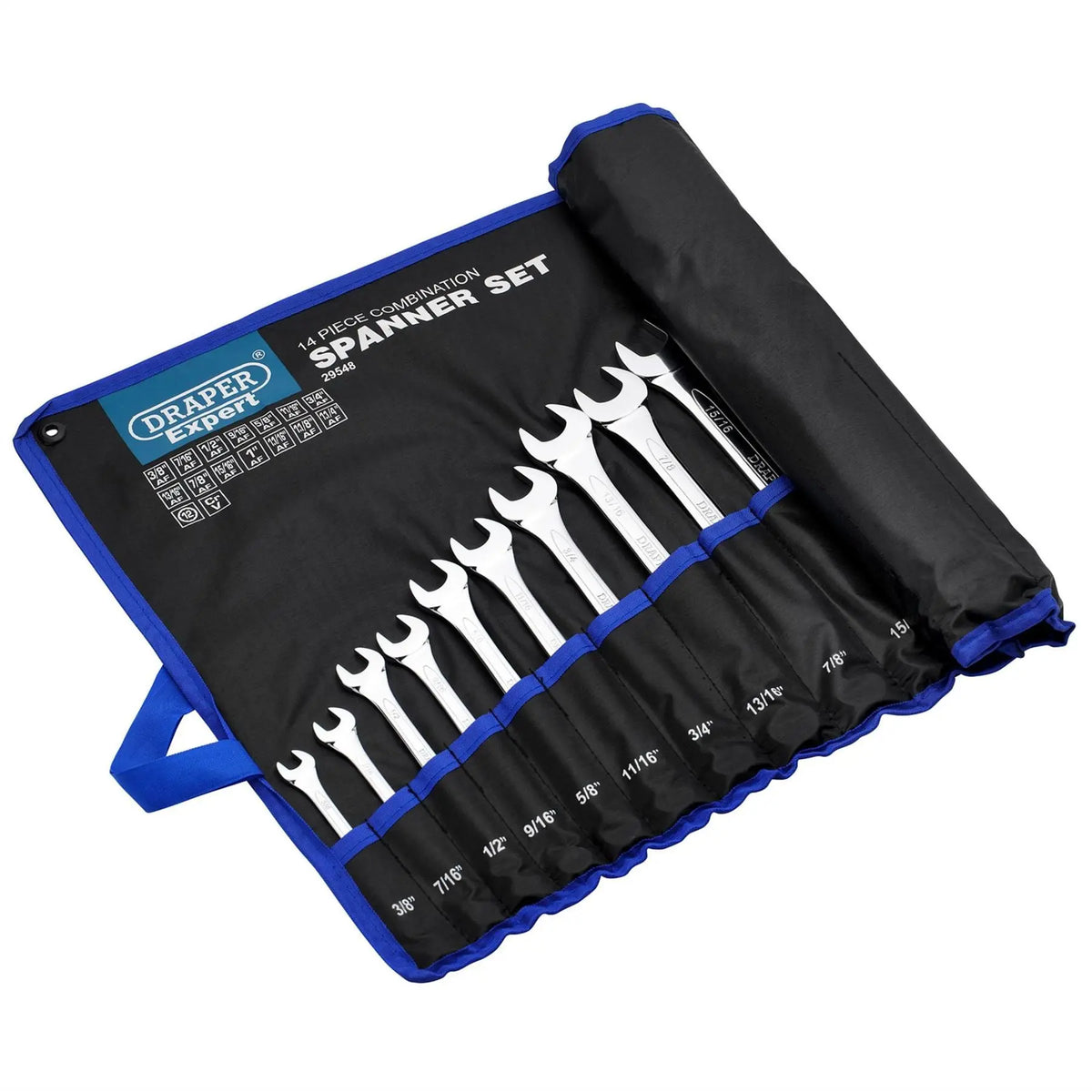 Draper Expert HI-TORQ® Imperial Combination Spanner Set (14 Piece) 29548 White Rose Tools