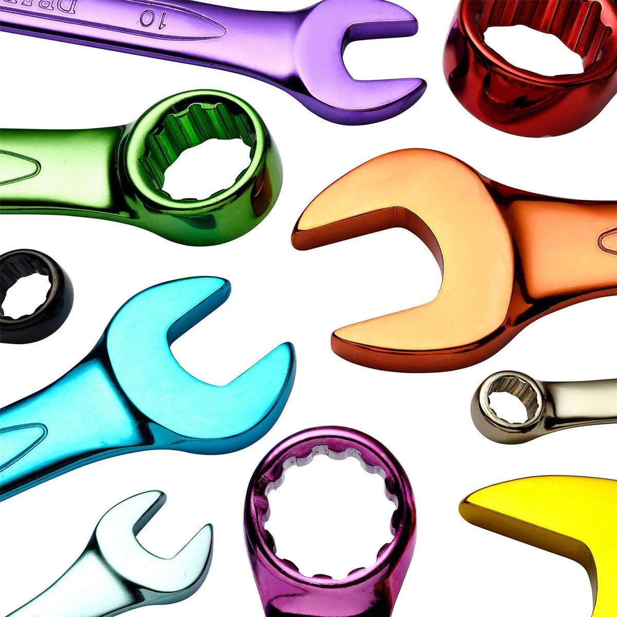 Draper Expert HI-TORQ® Metric Coloured Combination Spanner Set 6 - 19mm (13 Piece) 23017 White Rose Tools