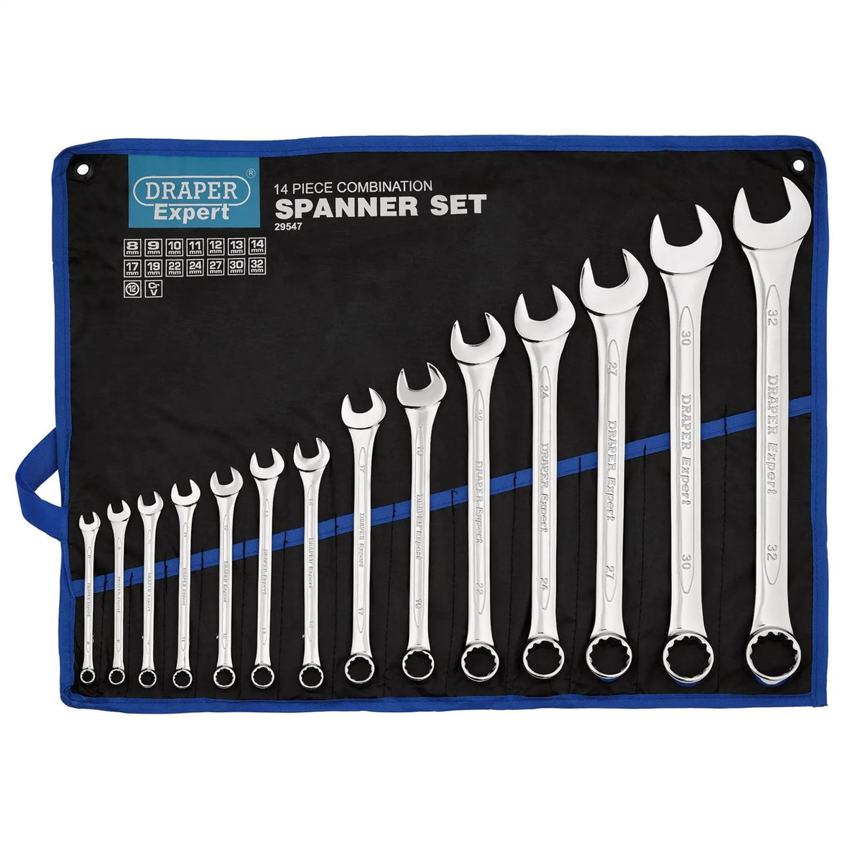Draper Expert HI-TORQ® Metric Combination Spanner Set (14 Piece) 29547 White Rose Tools