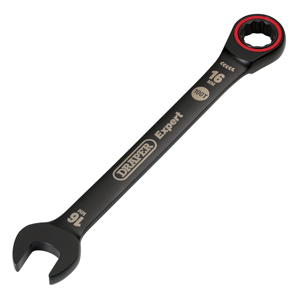 Draper Expert HI-TORQ® Metric Ratchet Combination Spanner 16mm Black 03889 White Rose Tools