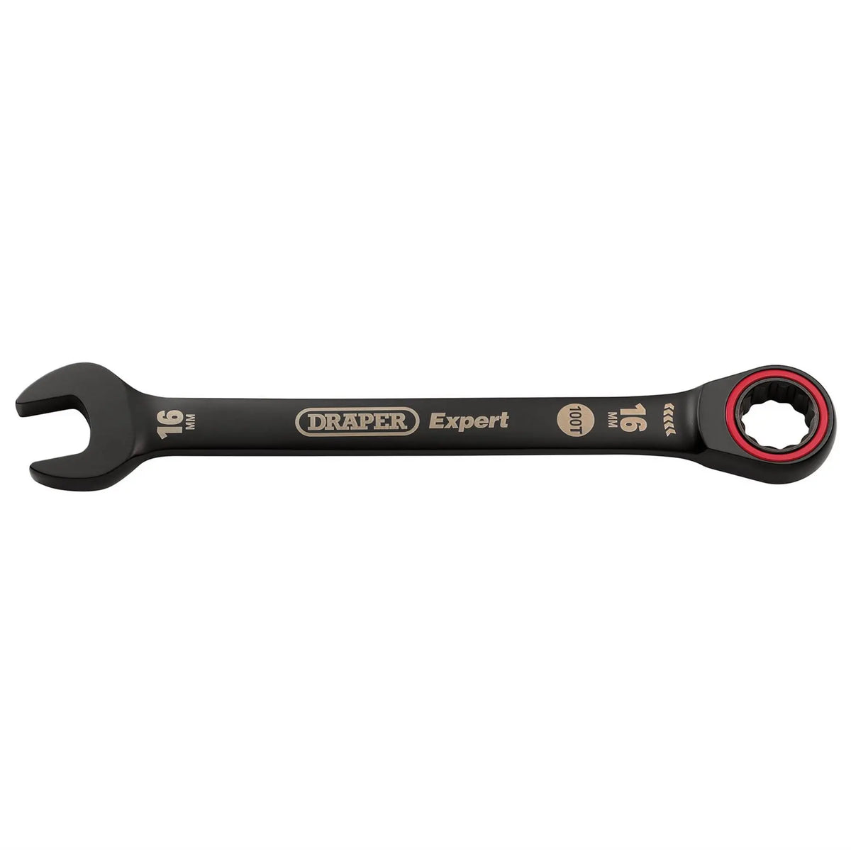 Draper Expert HI-TORQ® Metric Ratchet Combination Spanner 16mm Black 03889 White Rose Tools