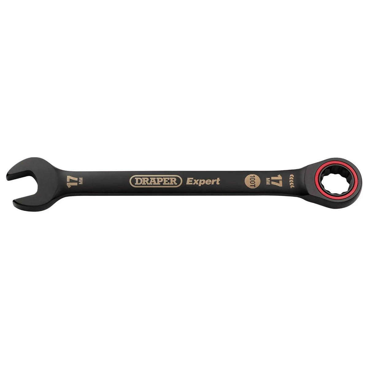 Draper Expert HI-TORQ® Metric Ratchet Combination Spanner 17mm Black 03890 White Rose Tools