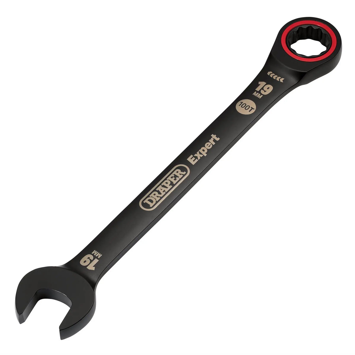 Draper Expert HI-TORQ® Metric Ratchet Combination Spanner 19mm Black 03892 White Rose Tools