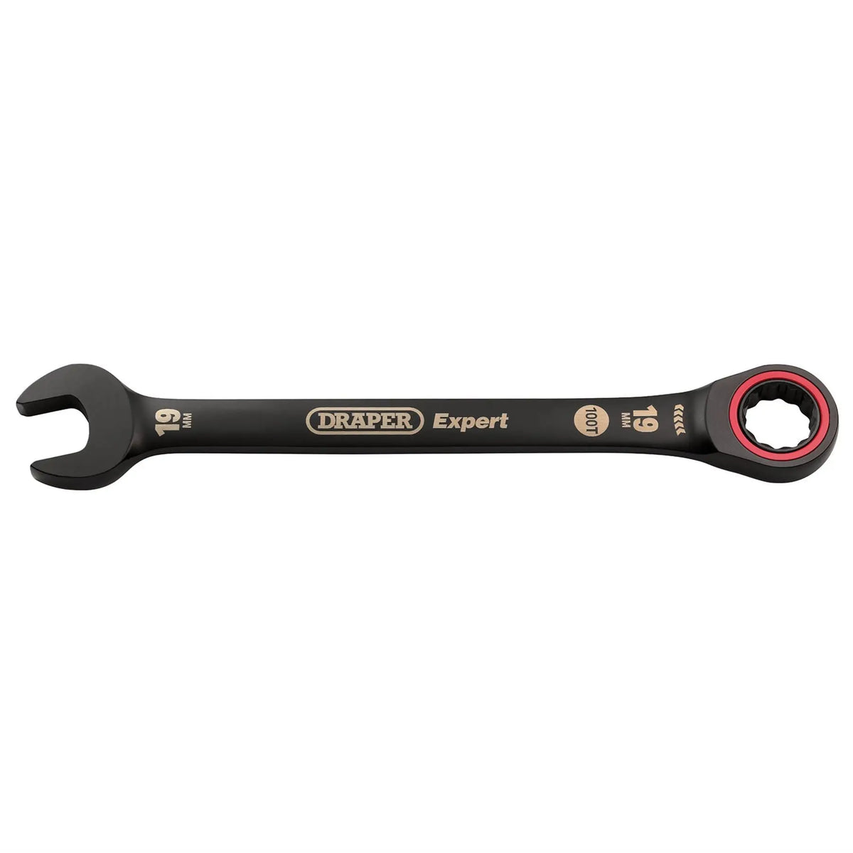 Draper Expert HI-TORQ® Metric Ratchet Combination Spanner 19mm Black 03892 White Rose Tools