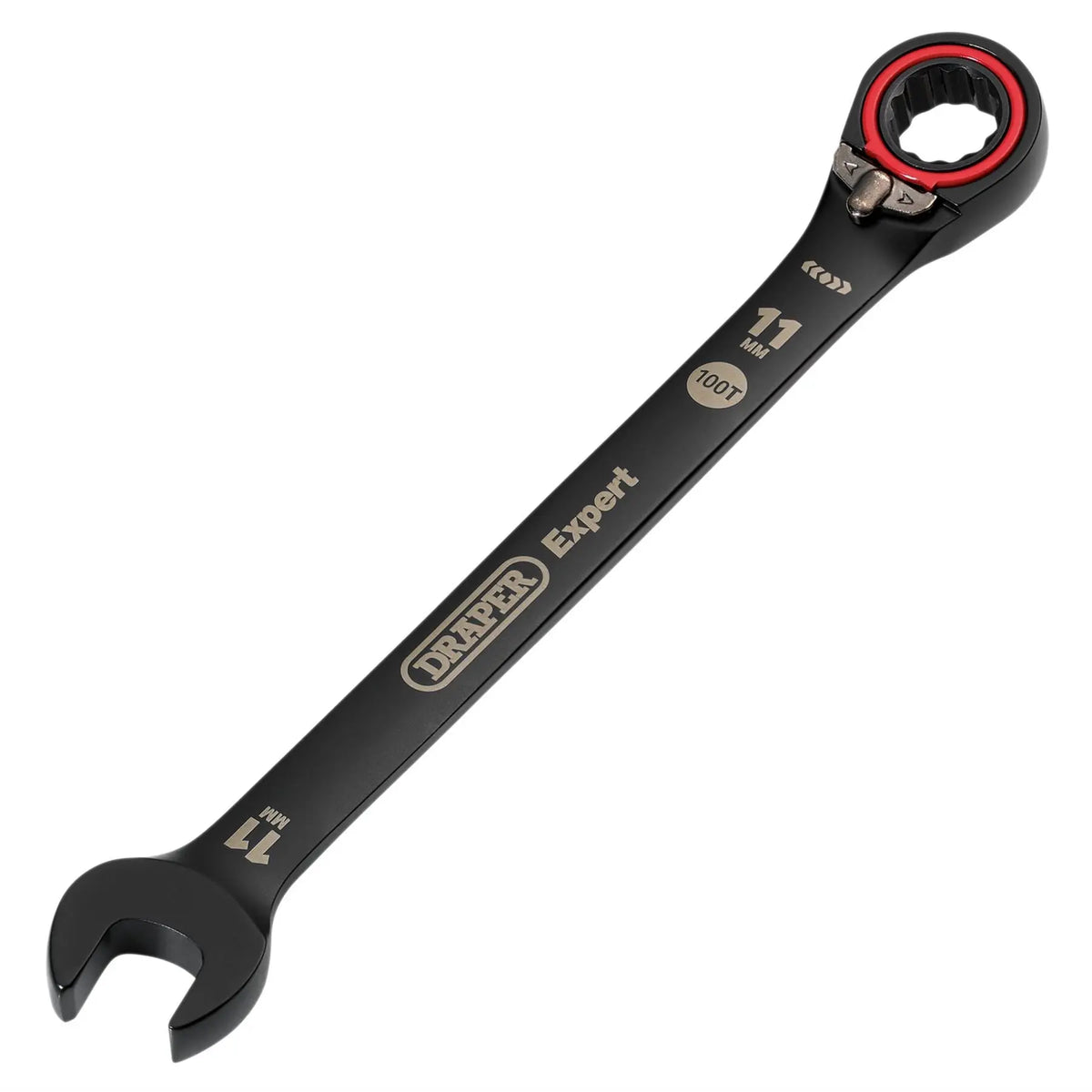 Draper Expert HI-TORQ® Metric Reversible Ratchet Combination Spanner 11mm Black 03901 White Rose Tools