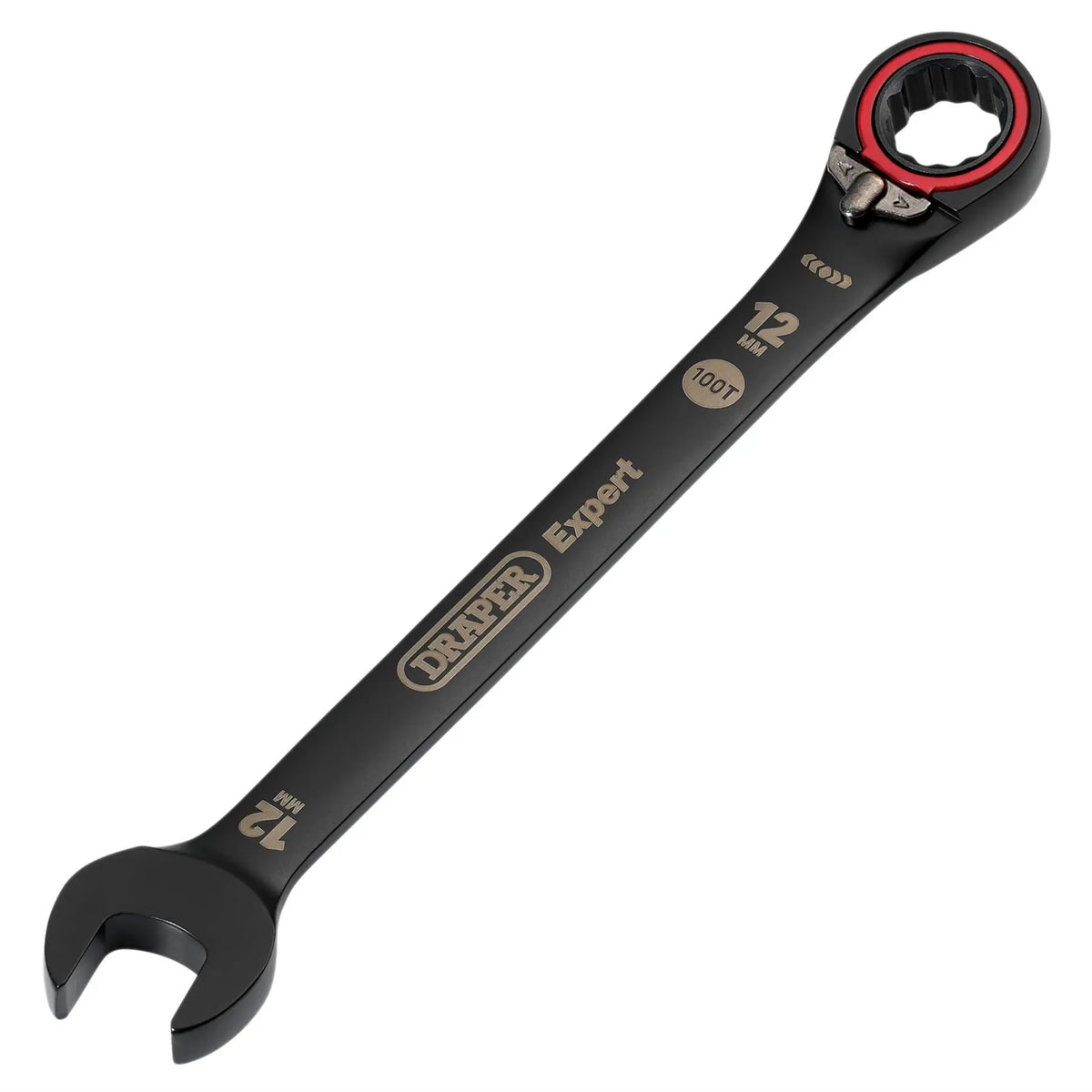 Draper Expert HI-TORQ® Metric Reversible Ratchet Combination Spanner 12mm Black 03902 White Rose Tools