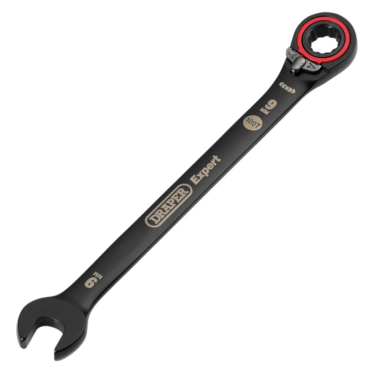 Draper Expert HI-TORQ® Metric Reversible Ratchet Combination Spanner 9mm Black 03899 White Rose Tools