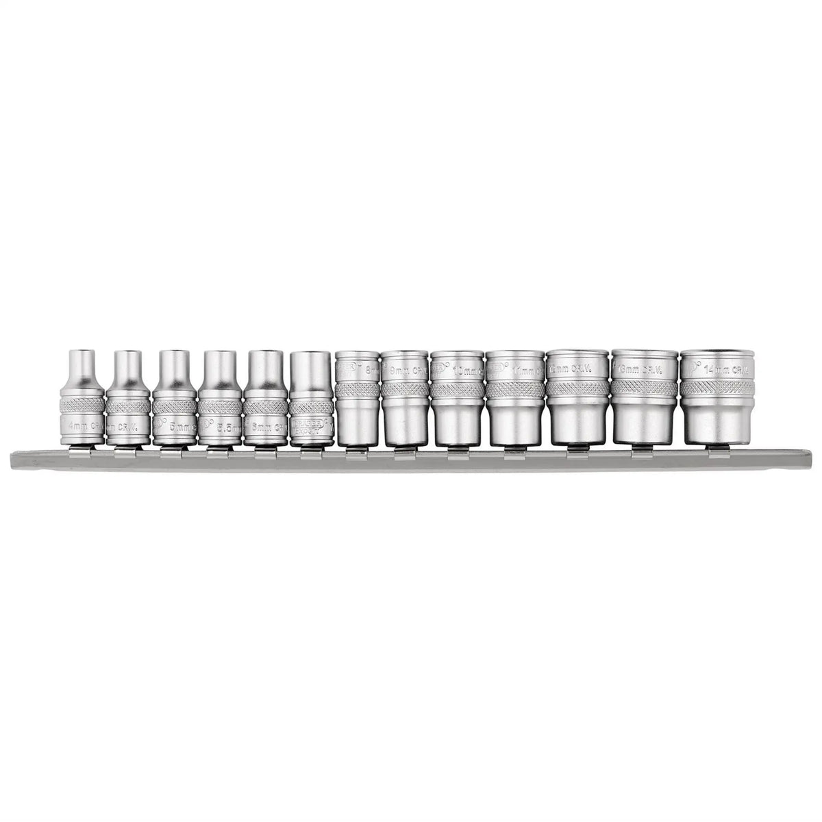 Draper Expert HI-TORQ® Metric Socket Set on a Metal Rail 1/4" Sq. Dr. (13 Piece) 16487 White Rose Tools