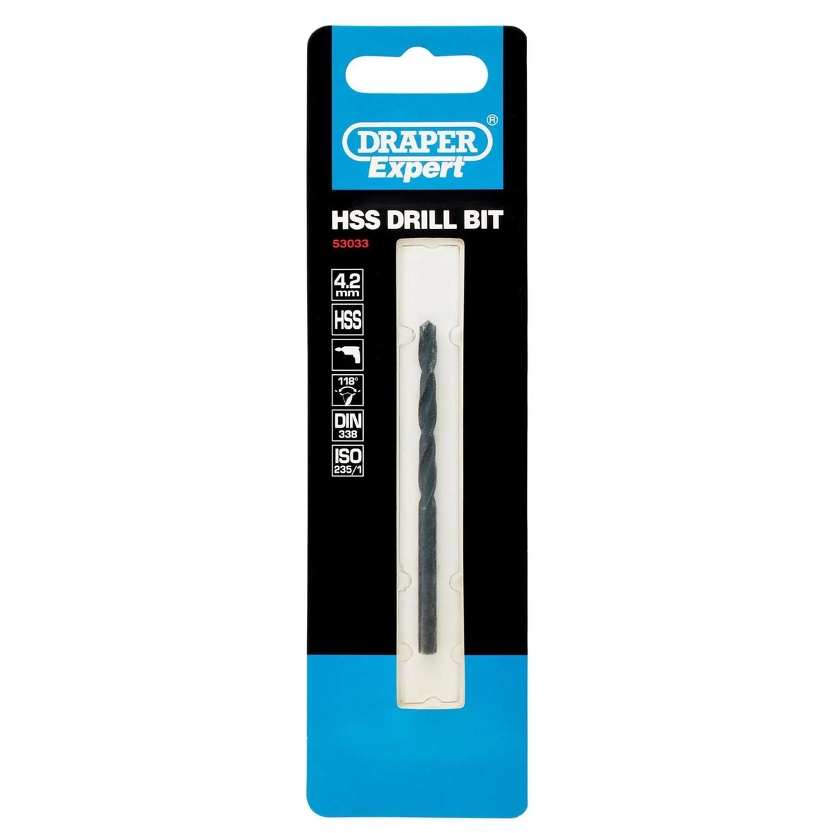 Draper Expert HSS Twist Drill for 5 x 0.8 Taps 4.2 x 75mm 53033 White Rose Tools
