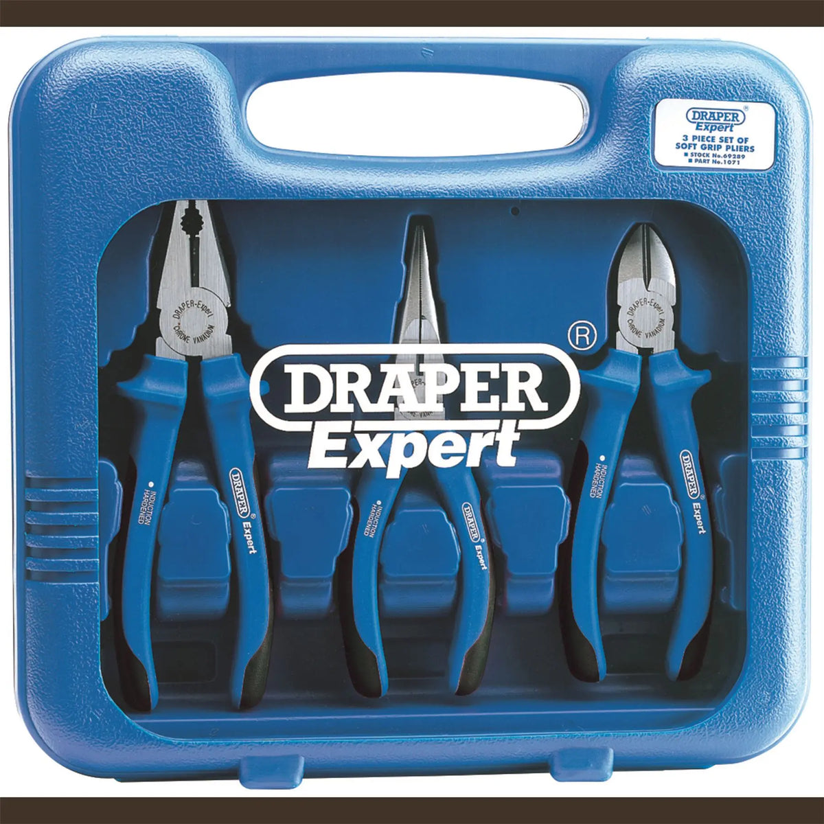 Draper Expert Heavy Duty Soft Grip Pliers Set (3 Piece) 69289 White Rose Tools