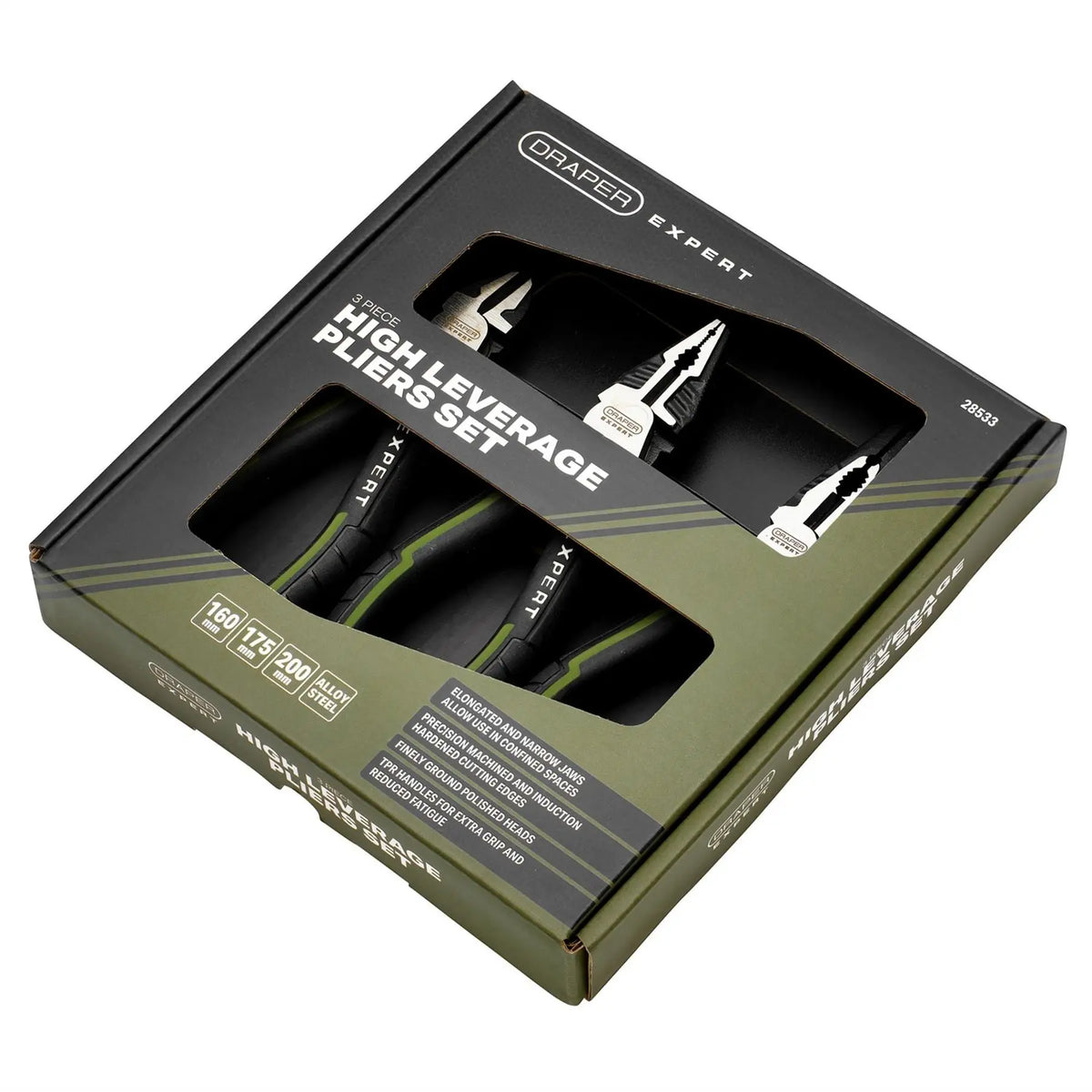 Draper Expert High Leverage Pliers Set (3 Piece) 28533 White Rose Tools