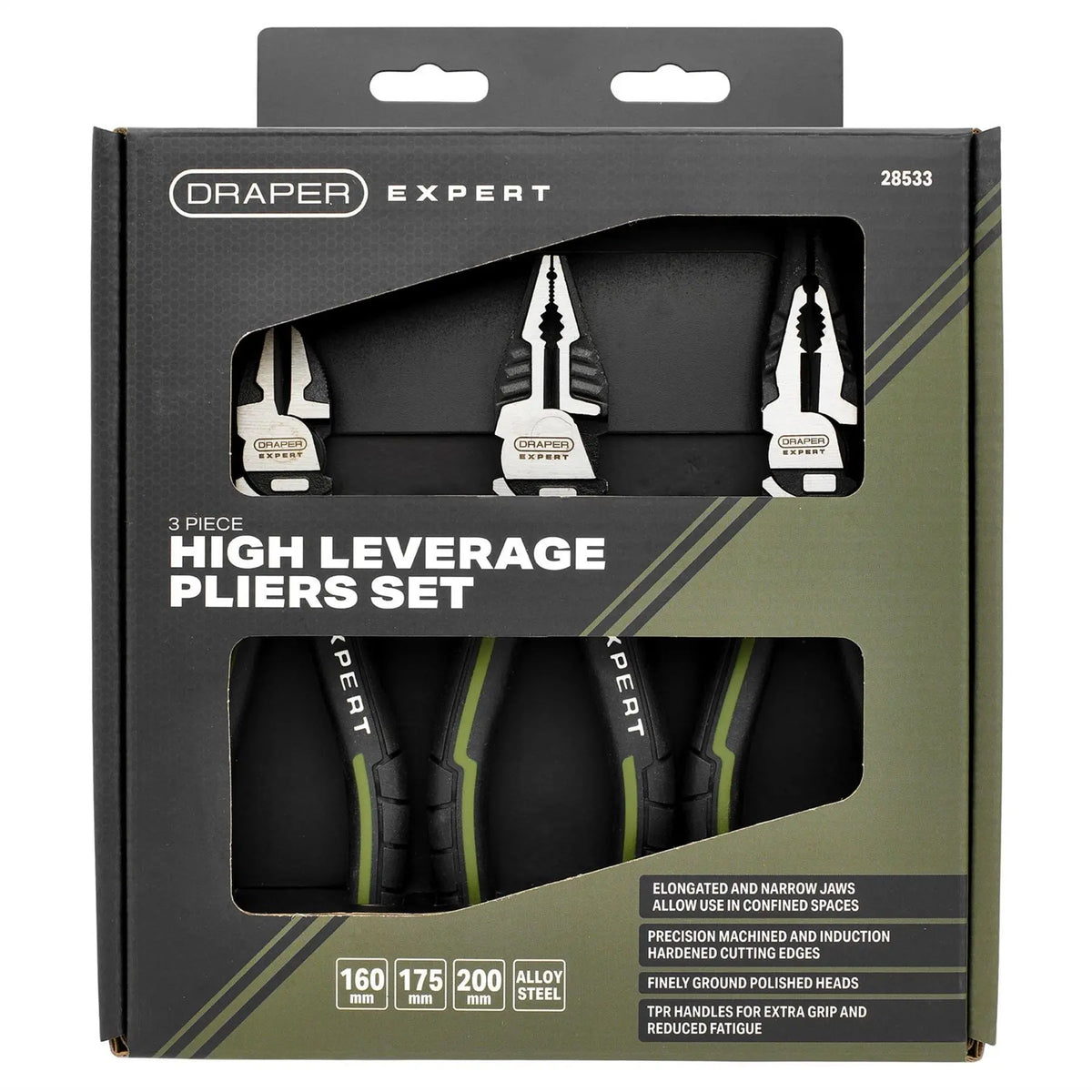 Draper Expert High Leverage Pliers Set (3 Piece) 28533 White Rose Tools