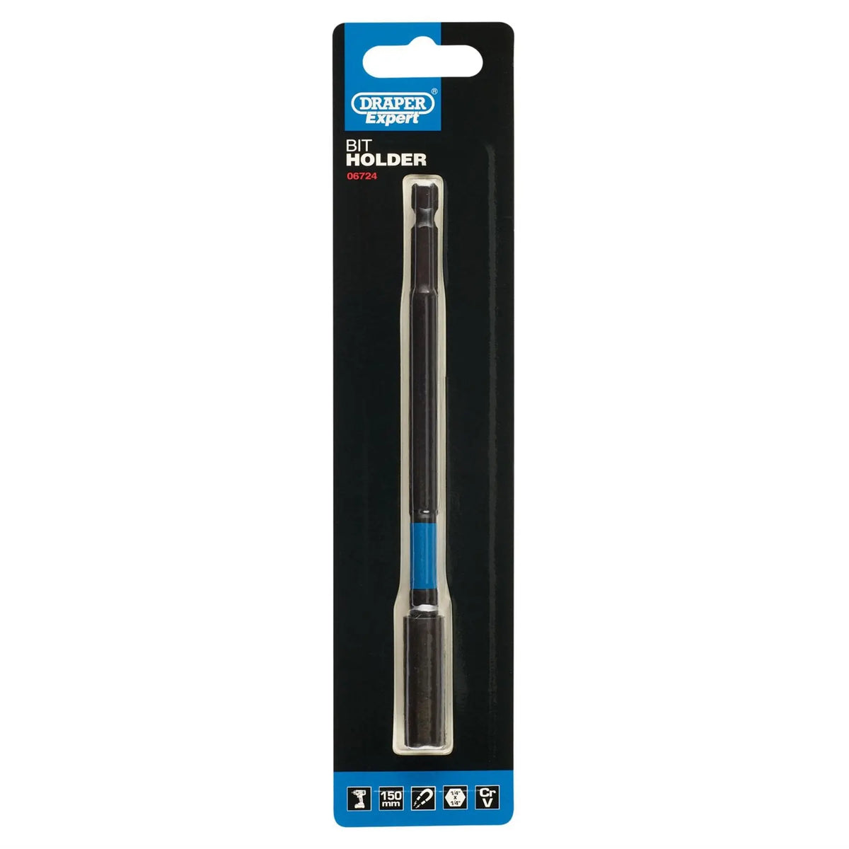 Draper Expert Impact Magnetic Bit Holder 150mm 1/4" Hex 06724 White Rose Tools