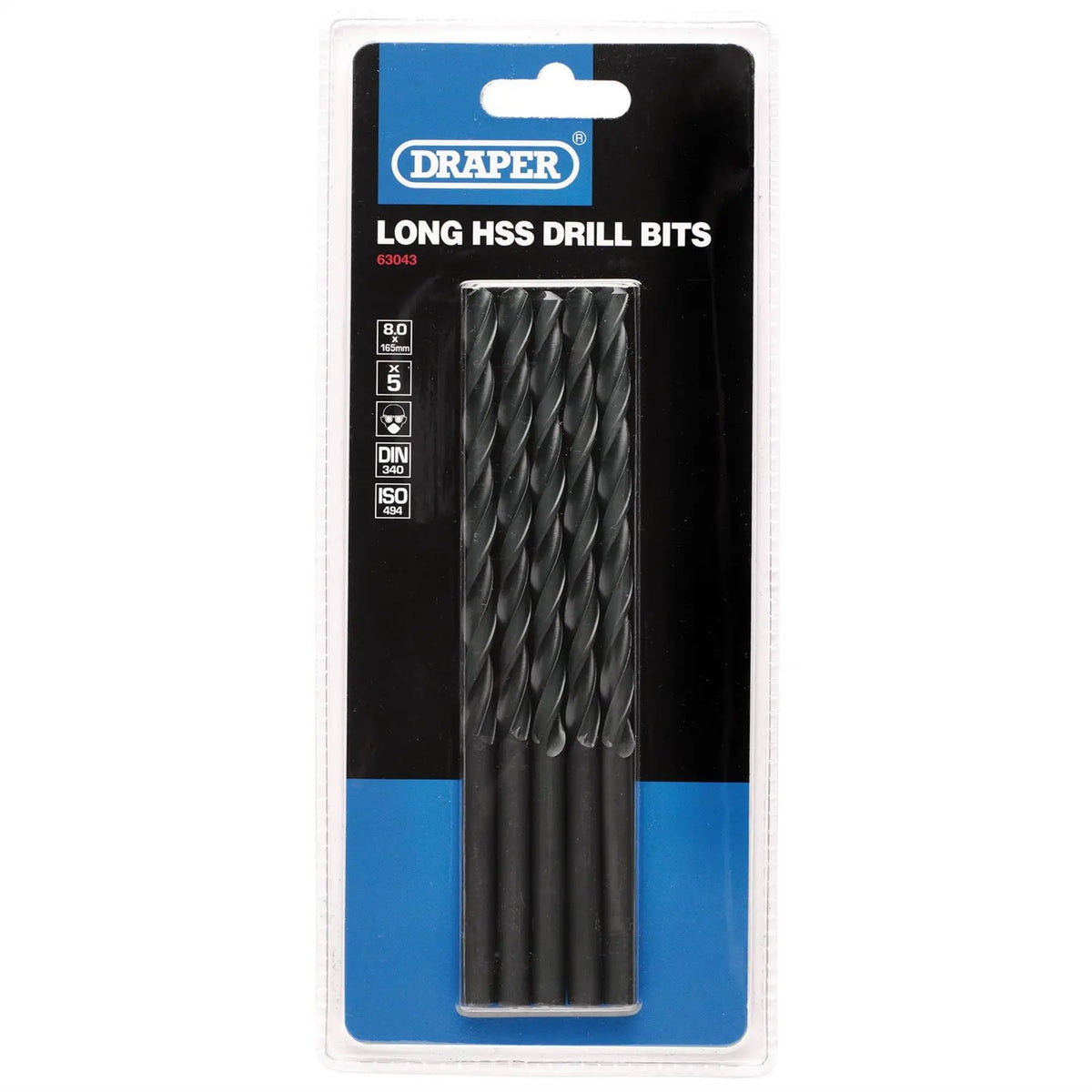 Draper Expert Long HSS Drill Bit (8.0mm) 63043 White Rose Tools