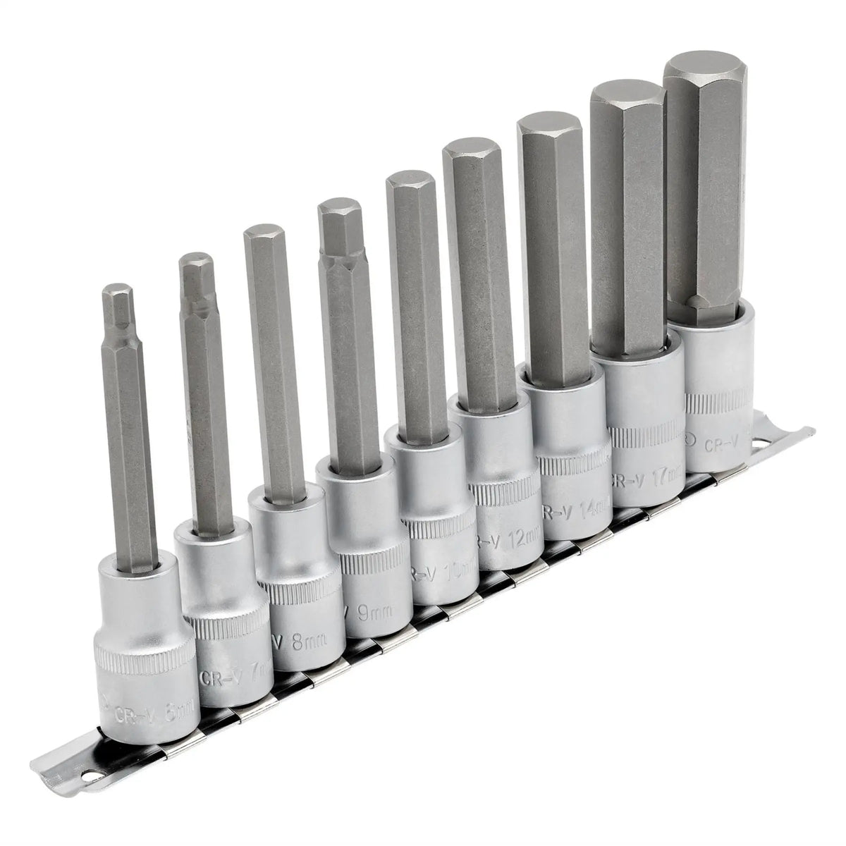 Draper Expert Long Metric Hex. Socket Bit Set 1/2" Sq. Dr. 100mm (9 Piece) 16308 White Rose Tools