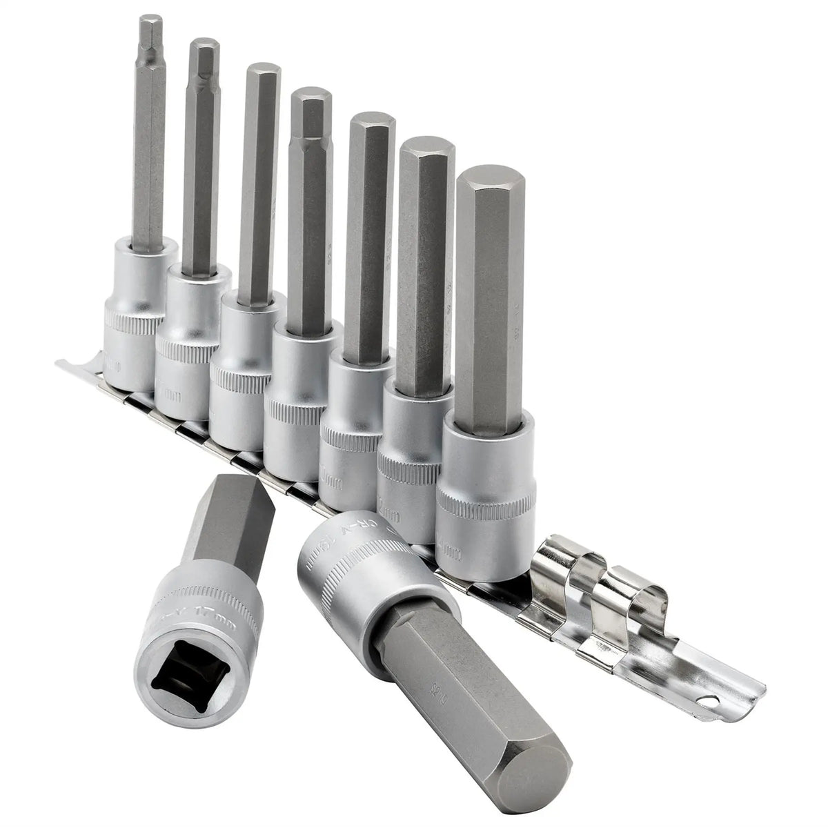 Draper Expert Long Metric Hex. Socket Bit Set 1/2" Sq. Dr. 100mm (9 Piece) 16308 White Rose Tools