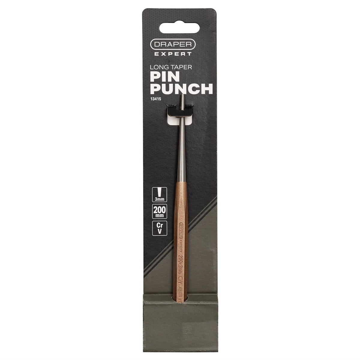 Draper Expert Long Taper Pin Punch 3 x 200mm 13415 White Rose Tools
