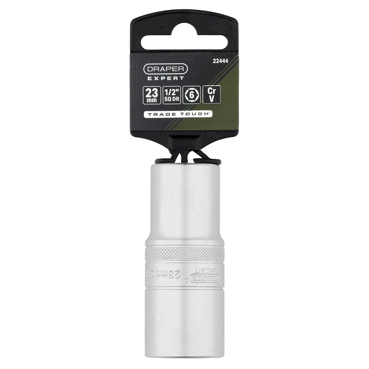 Draper Expert Metric Deep Socket 1/2" Sq. Dr. Micro Satin Chrome 23mm 22444 White Rose Tools