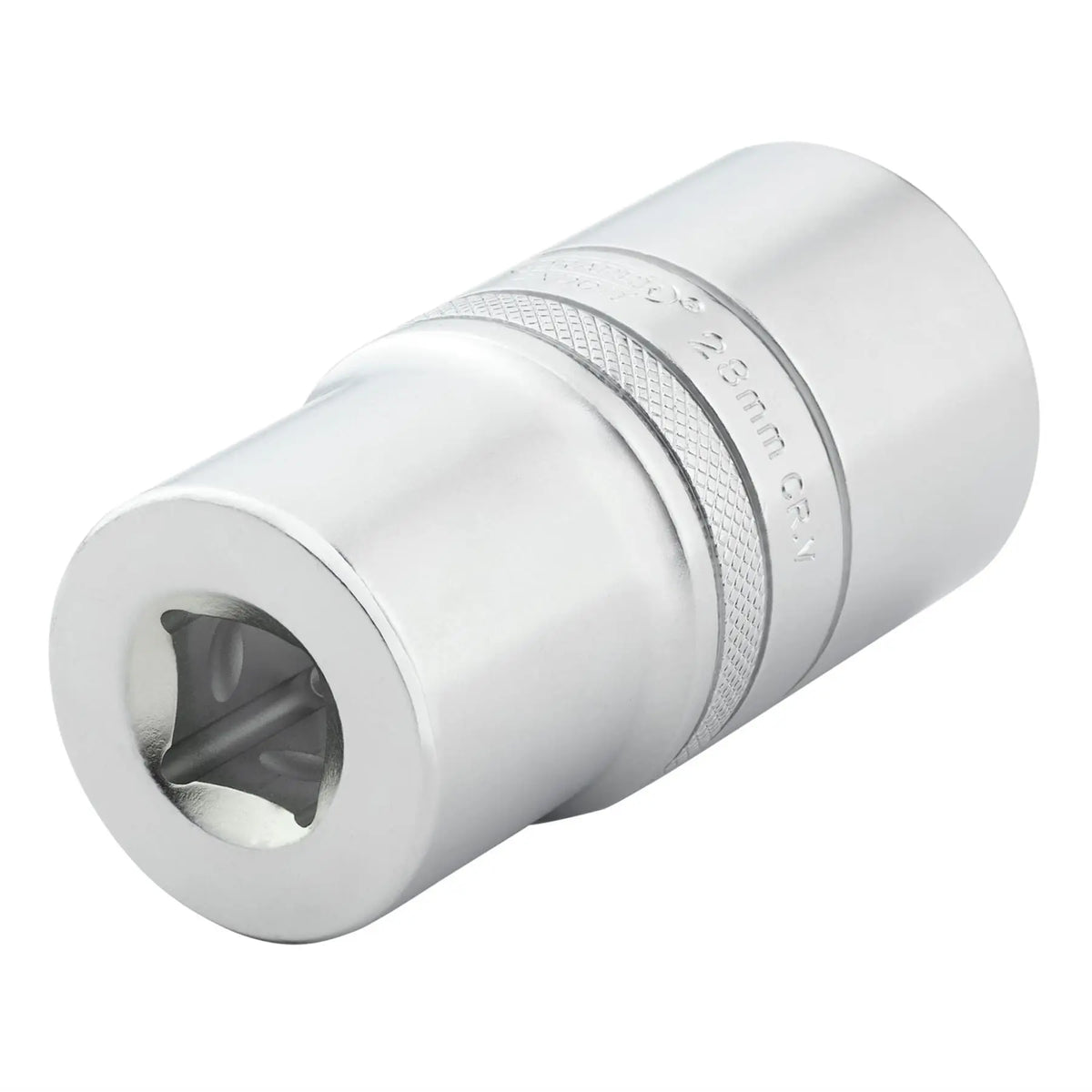 Draper Expert Metric Deep Socket 1/2" Sq. Dr. Micro Satin Chrome 28mm 22464 White Rose Tools