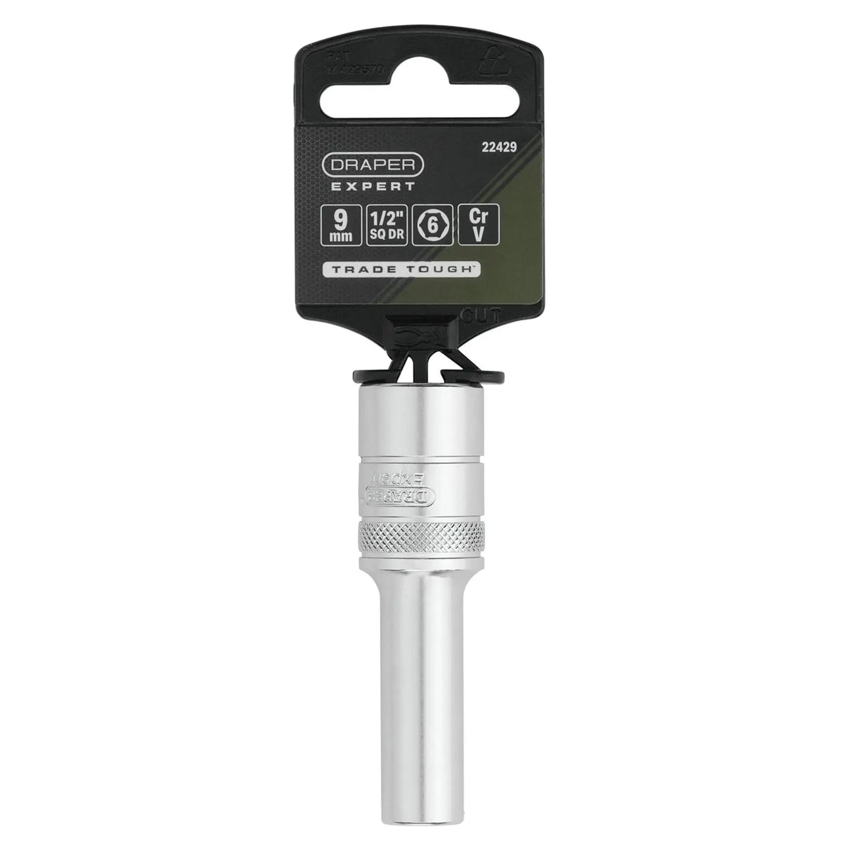 Draper Expert Metric Deep Socket 1/2" Sq. Dr. Micro Satin Chrome 9mm 22429 White Rose Tools
