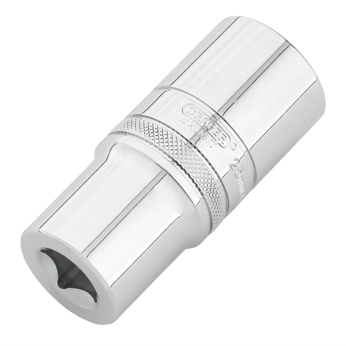 Draper Expert Metric Deep Socket 1/2" Sq. Dr.Polished Chrome 25mm 22424 White Rose Tools