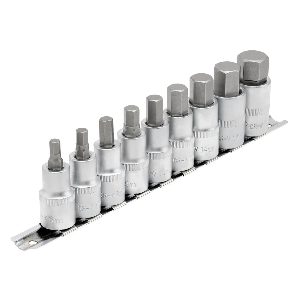 Draper Expert Metric Hex. Socket Bit Set 1/2" Sq. Dr. 55mm (9 Piece) 16307 White Rose Tools