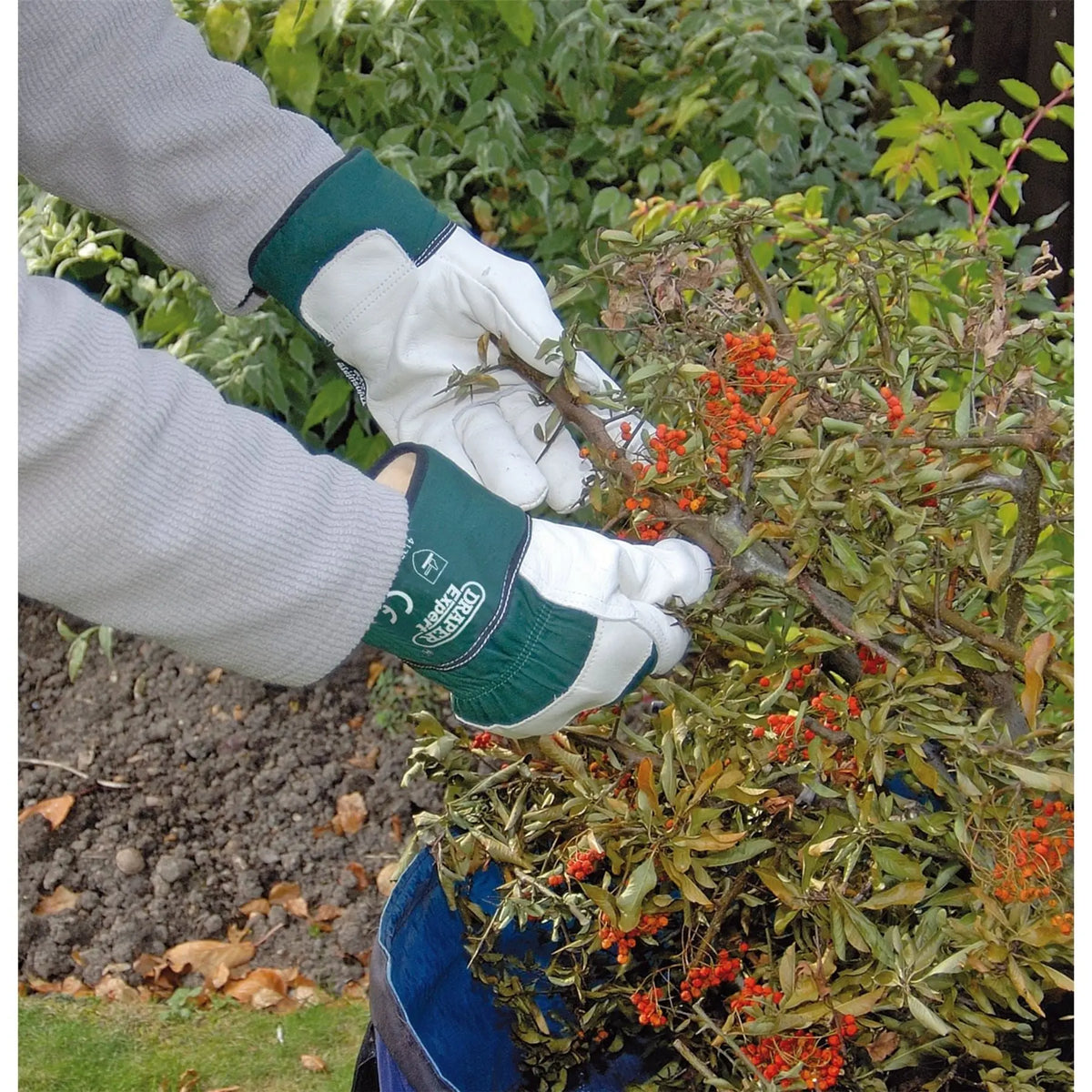 Draper Expert Premium Leather Gardening Gloves Extra Large 82608 White Rose Tools