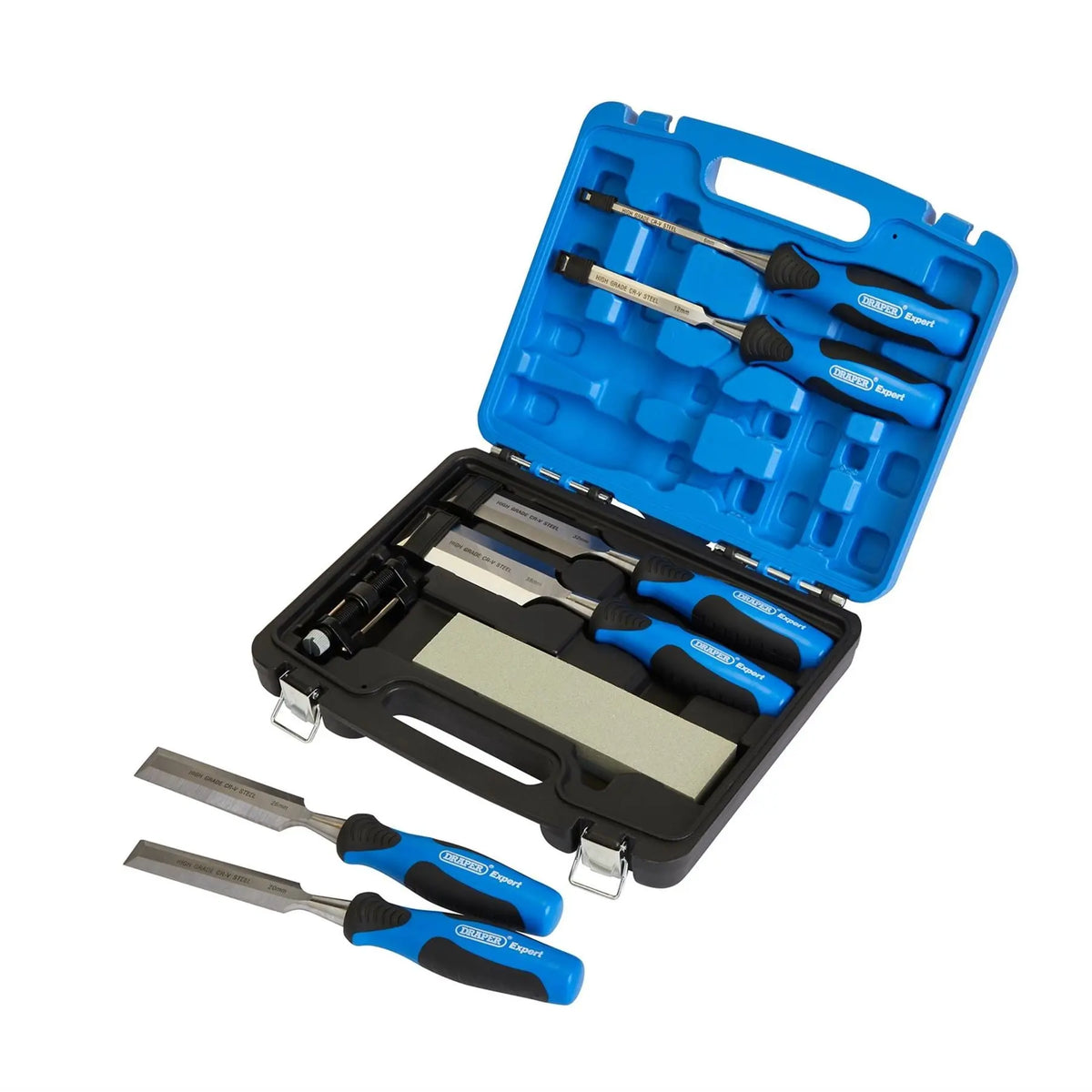 Draper Expert Soft Grip Wood Chisel Kit 140mm (8 Piece) 88605 White Rose Tools