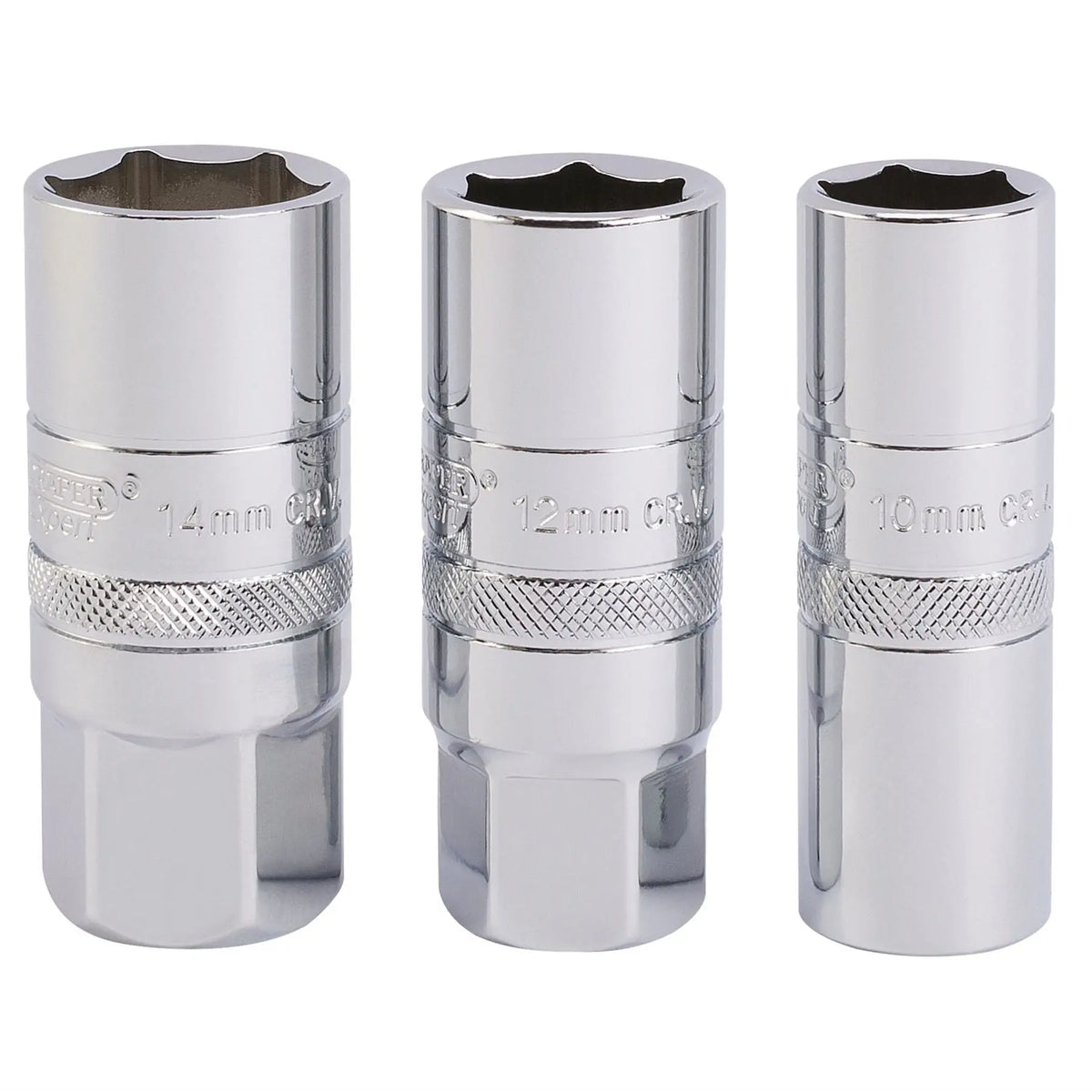 Draper Expert Spark Plug Socket Set 1/2" Sq. Dr. (3 Piece) 16784 White Rose Tools
