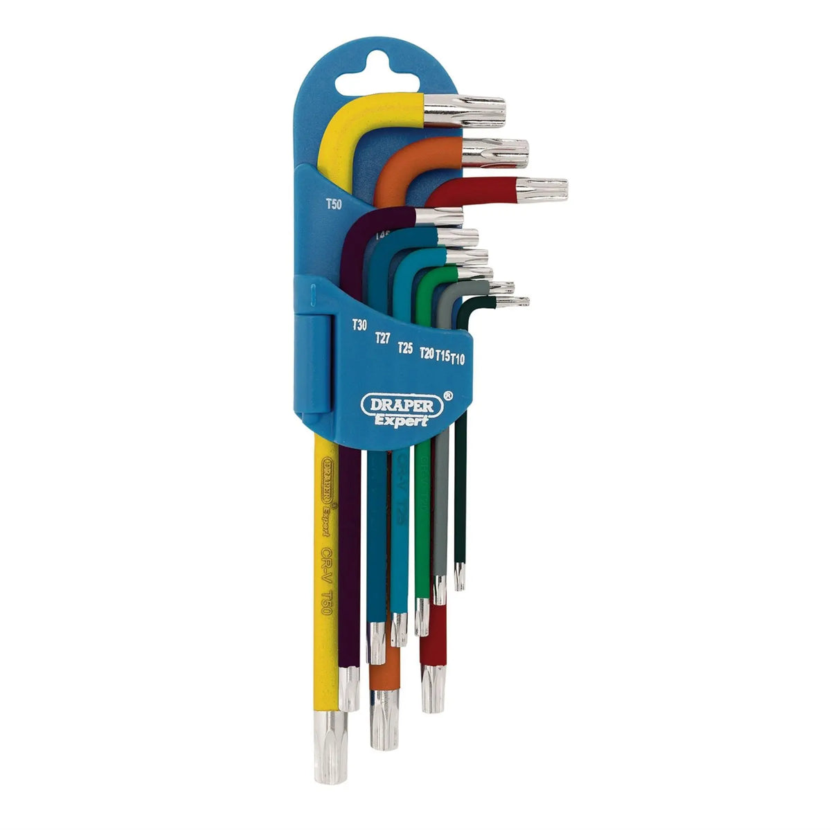 Draper Expert TX-STAR® Metric Coloured Long Arm Key Set (9 Piece) 66143 White Rose Tools